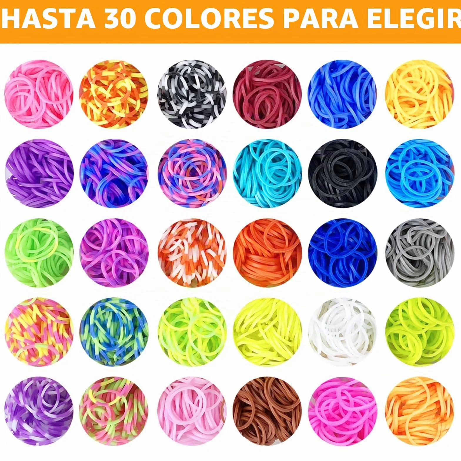 Gomas Para Hacer Pulseras Jsdoin 2700+ 40 Rejilla Gomas Elásticas Plásticas kit 30 Colores para Niños de Anillos y Collares de Bricolaje goma de telar con clips, cuentas y otros accesorios