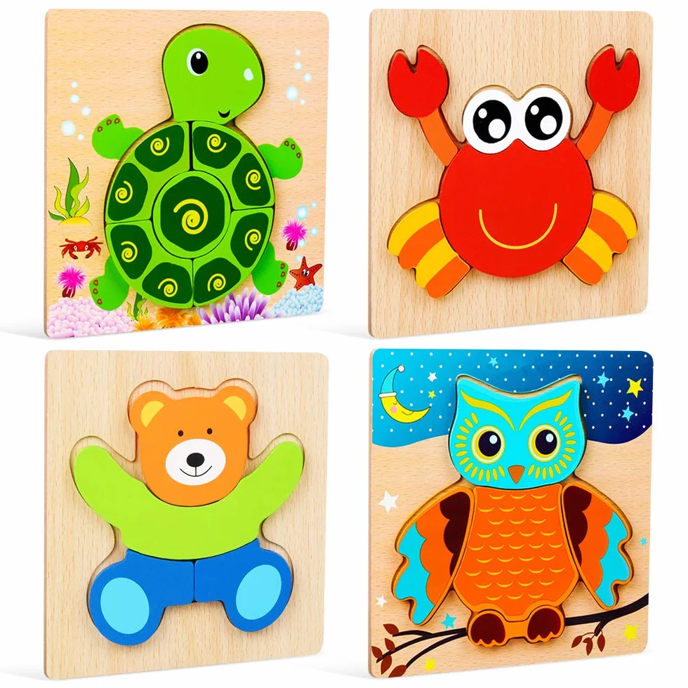 Yita Rompecabezas De Madera para Niños De 1 2 3 Años, Juguetes Montessori para Niños Pequeños, Niñas De 1 a 3 Años, Juguetes Educativos Preescolares para 12-36 Meses Regalo De Cumpleaños para Bebés