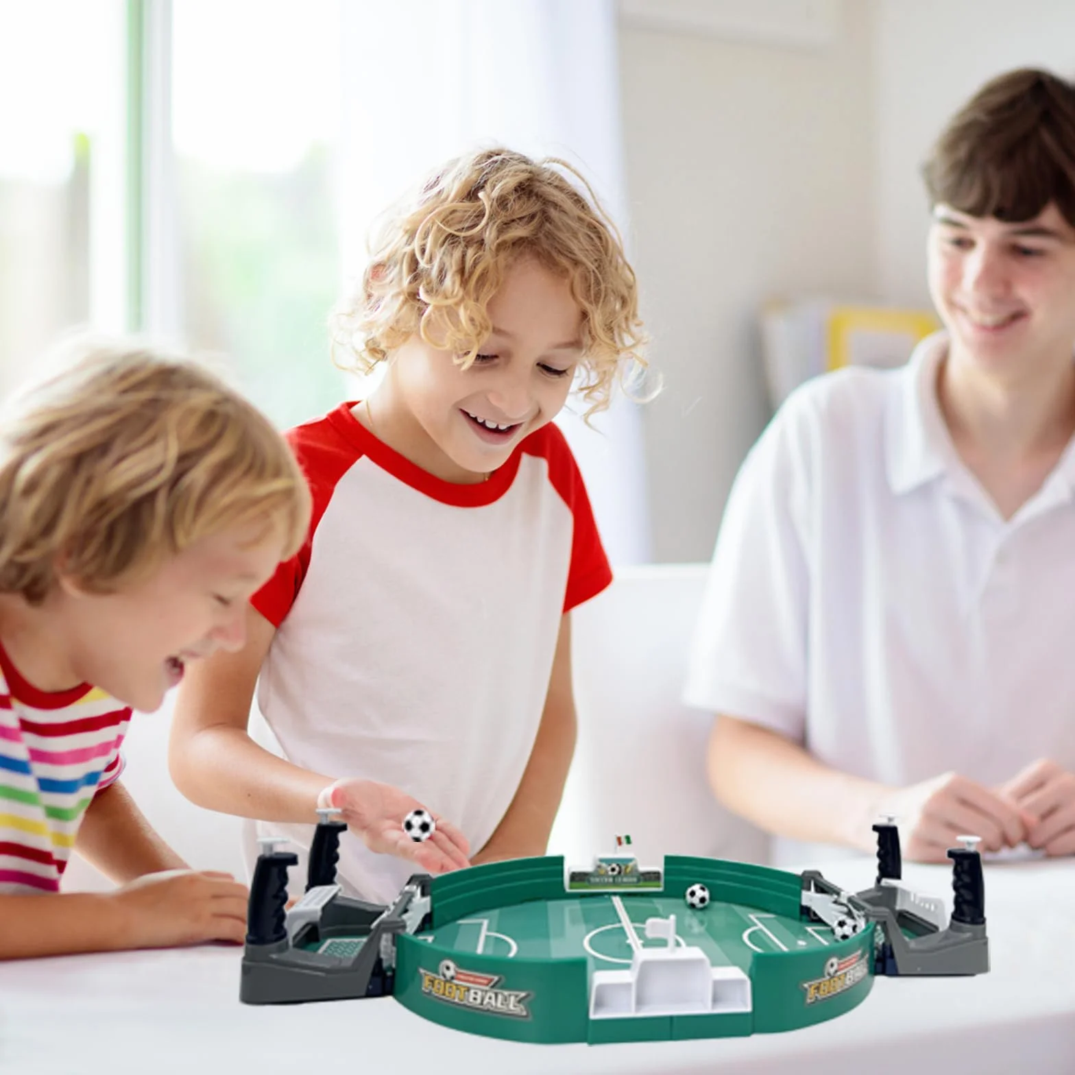 Futbolines para Niños, Juegos de Mesa de Fútbol, Mini Juego de Futbolín de Fiesta, Juegos Familiares, Juegos Interactivos para Padres e Hijos, Regalo para Niños(6*fútbol)