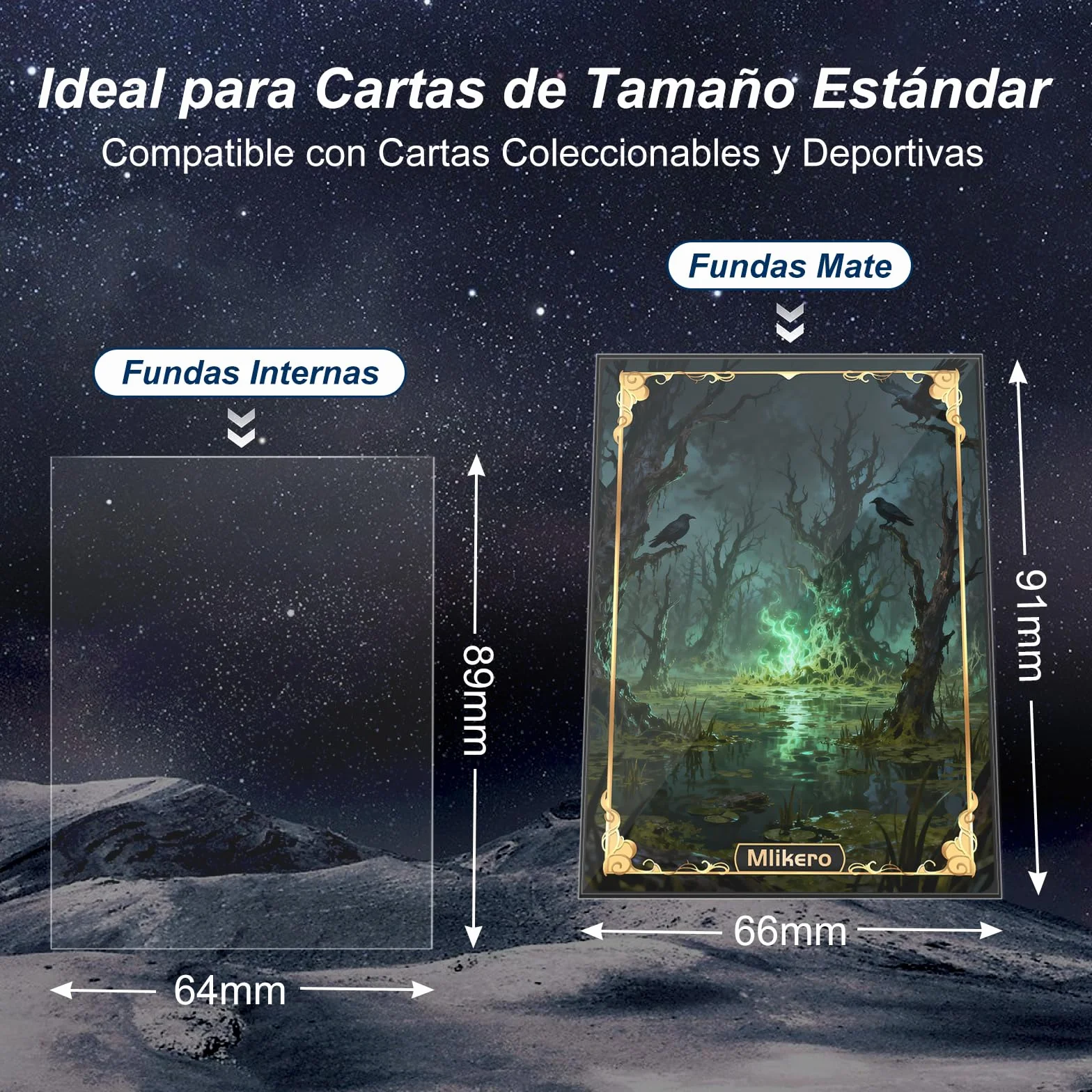 Mlikero 600 Paquete de Fundas Cartas, Perfect Fit Inner Card Sleeves, Funda Cartas para Cartas de Comercio, Cartas de Deportes