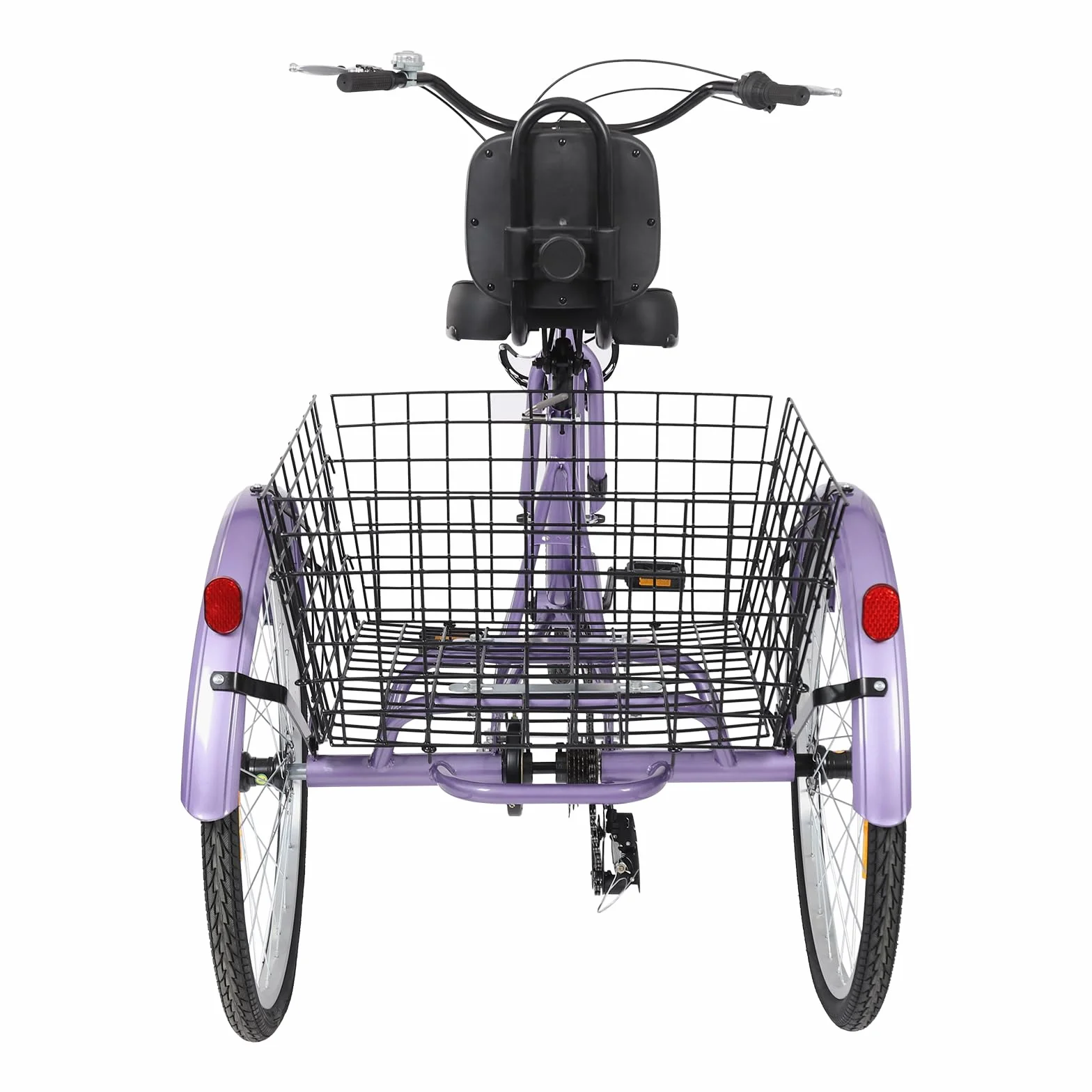 Triciclo de 7 velocidades para adultos,Triciclo adulto,Triciclo de 24 pulgadas,Asiento ajustable,7 velocidades Ricycle con respaldo y cesta de compras y cerradura,Freno delantero en V, freno de