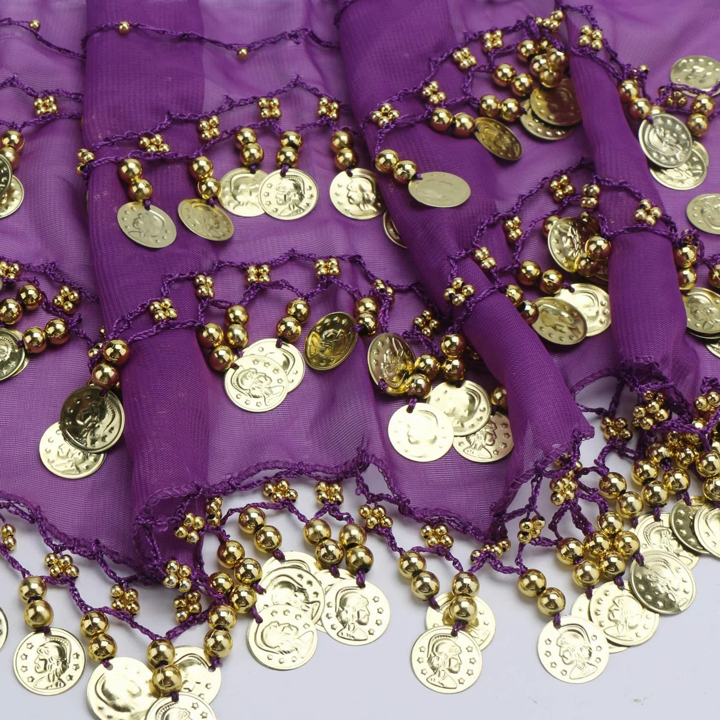 Carnavalife Pañuelo Danza del Vientre Falda Cinturón con Monedas Lentejuelas