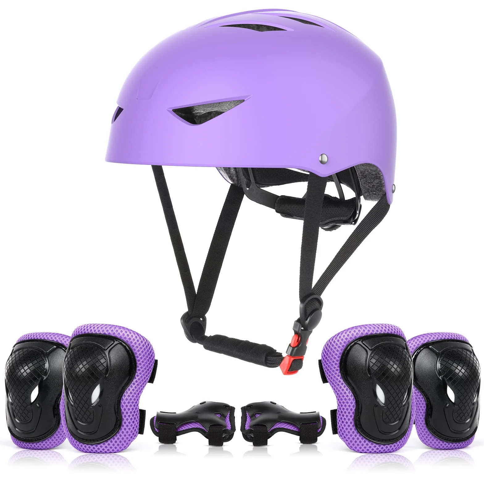 Set de Protección Patinaje Infantil Casco Ajustable Rodilleras Coderas para Ciclismo Monopatín Deportes Extremos