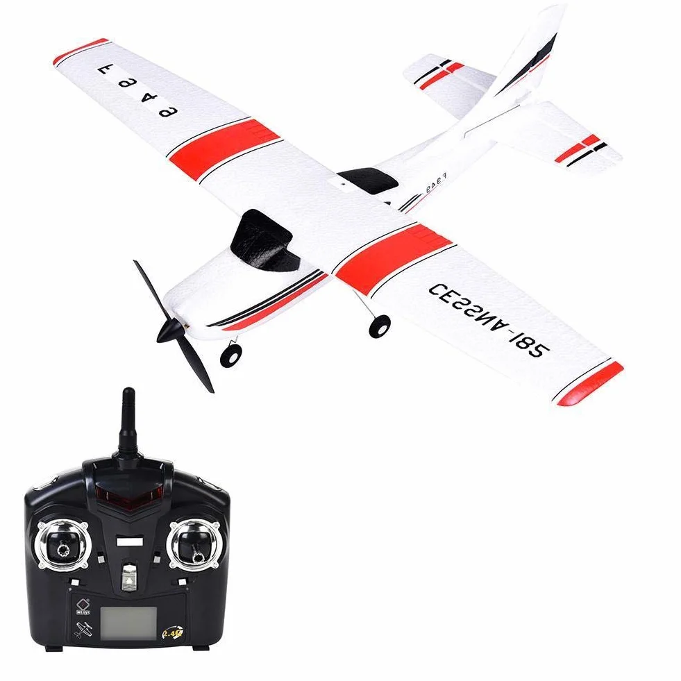 SATKIT WLToys Avión Radio Control Cessna 182 500mm Envergadura 3CH 2.4GHz Listo para Volar Acrobático EPS