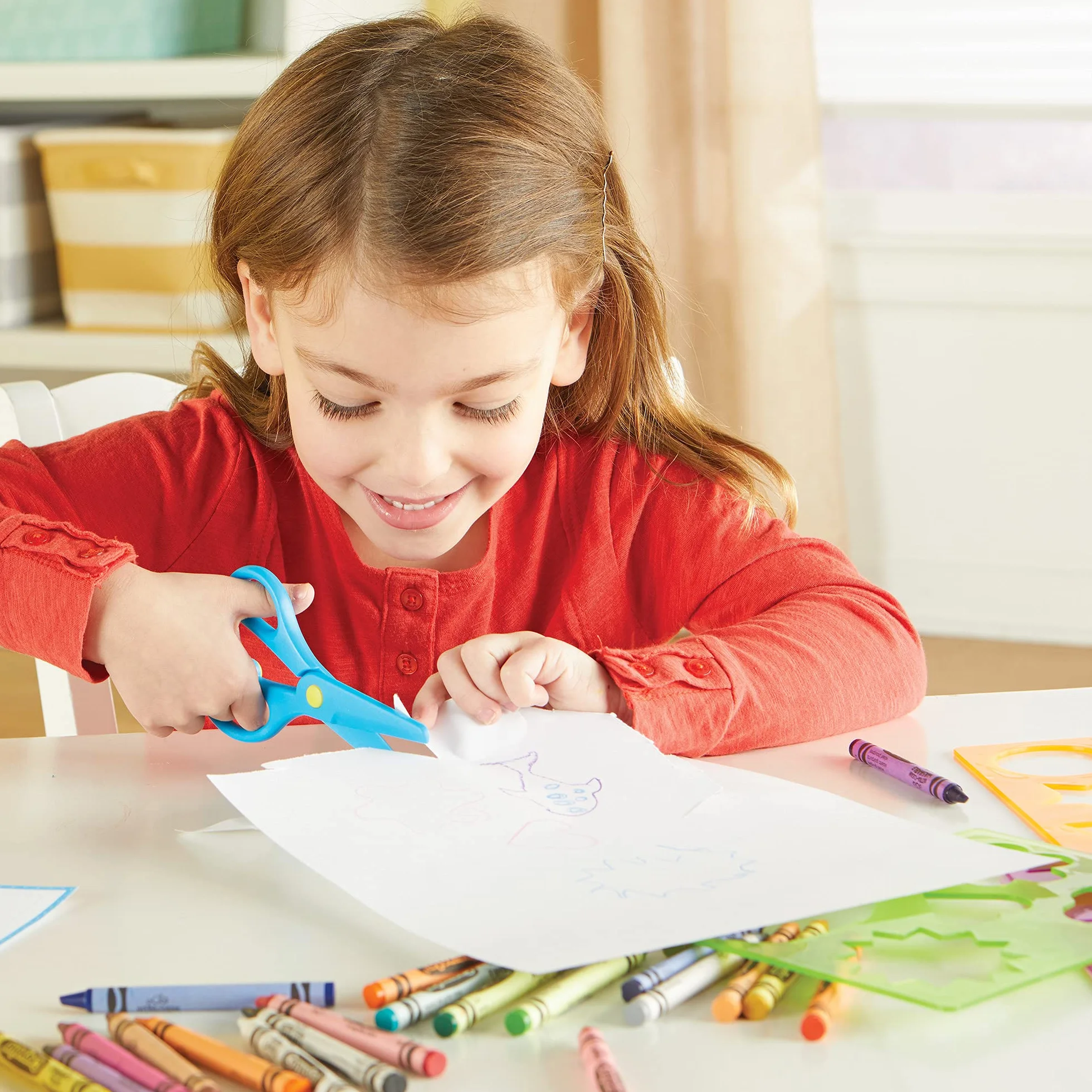 Learning Resources Juego de Recortar Infantil – Set de Actividades para Calcar y Cortar – 3+ Años – Tijeras de Seguridad y Plantillas – Motricidad Fina – Regalo Educativo