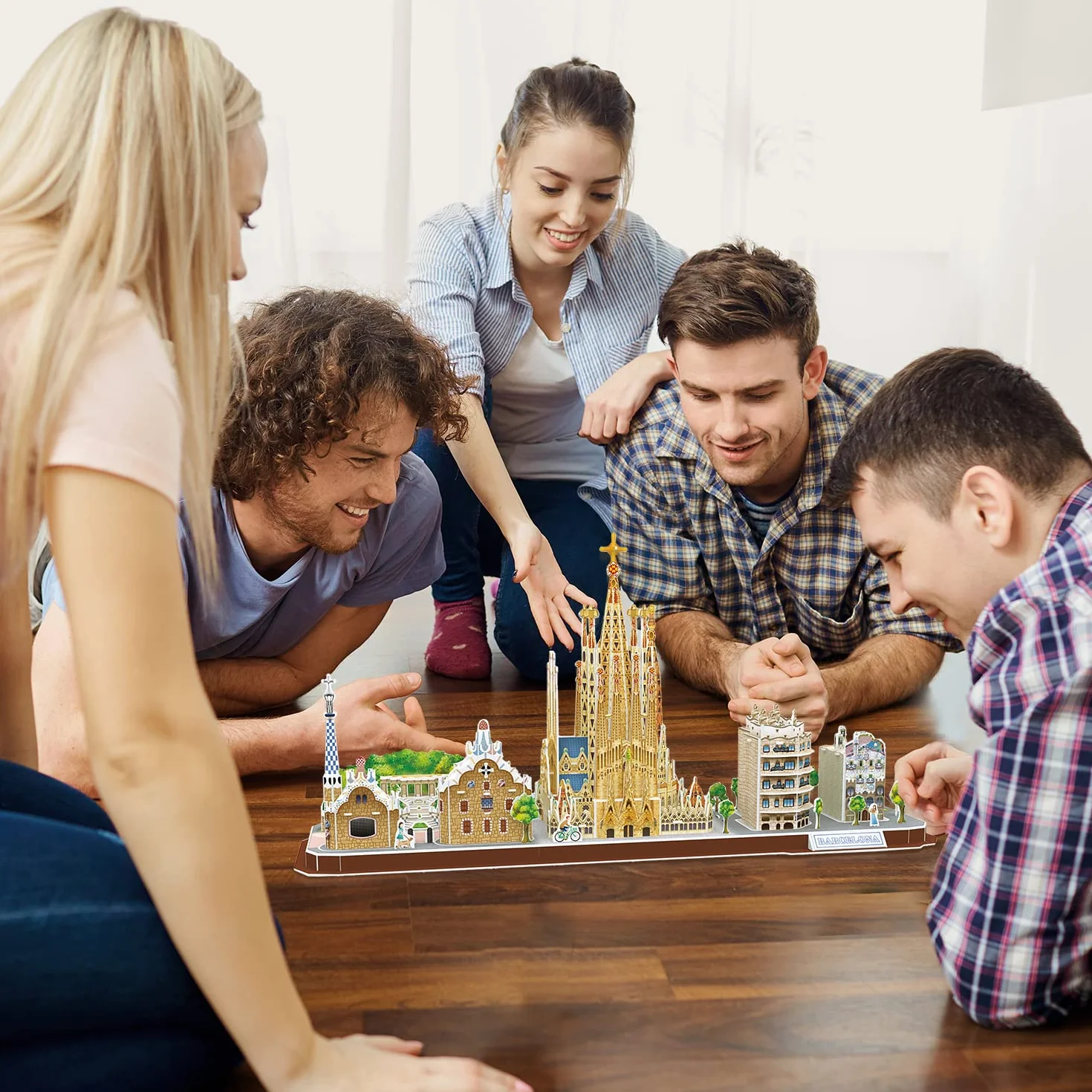 Puzzle 3D - Barcelona Cityline | Puzzle 3D Niños Y Adultos | Maquetas para Montar Y Construir | Puzzles 3D | Maquetas para Construir Adultos Y Niños | 186 Piezas | Regalo Niño 8 Años