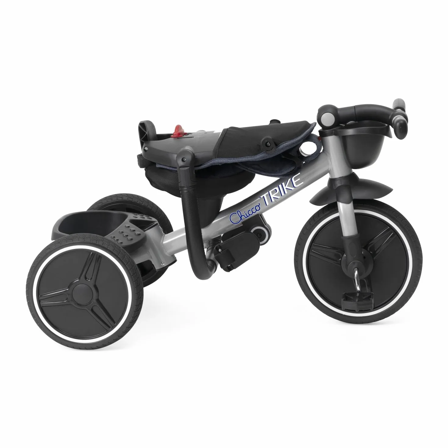 Chicco, 4in1 Trike Triciclo con Estructura de Metal, Ruedas Goma EVA, Cinturón de 4 Puntos, Manillar Telescópico y Capota Desmontable, Cochecito con Asiento Reversible, Cesta, Juguete 6 Meses - 5 Años