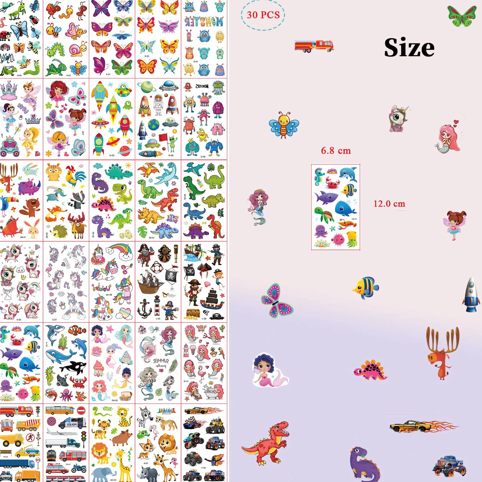 Fhlbestyu Tatuajes Temporales Niños 350+, Tatuajes Niñas Unicornio Sirena Mariposa Regalo de Decor Fiesta Para Niños Tattoos Infantiles Regalos de Fiesta Cumpleaños Impermeables