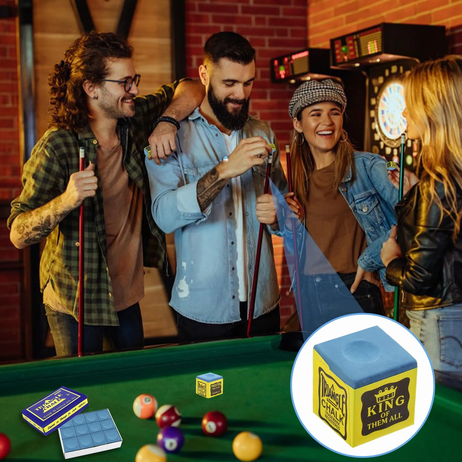 Juego de 12 tizas de billar premium para jugadores profesionales (azul)