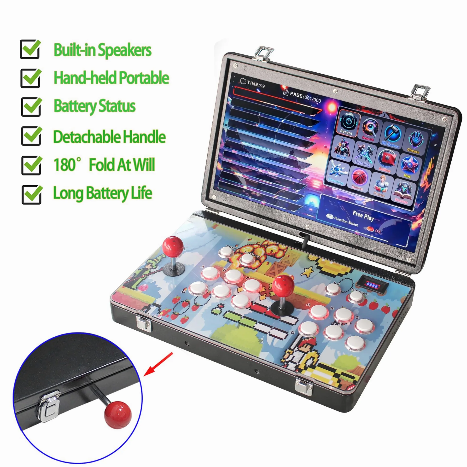 32000 en 1 Consola de juegos Arcade portátil, visualización HD de 19 pulgadas, caja de metal para doble reproductor, caja de hierro DX, máquina de videojuego retro electrónica de búsqueda