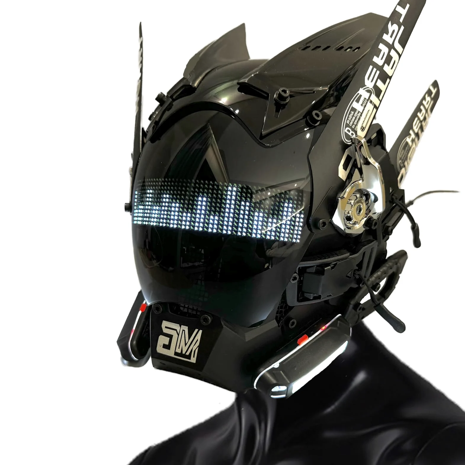 Máscara punk para adultos, máscara de cosplay de Halloween, regalo de fiesta, luz LED, máscara de disfraz para hombre