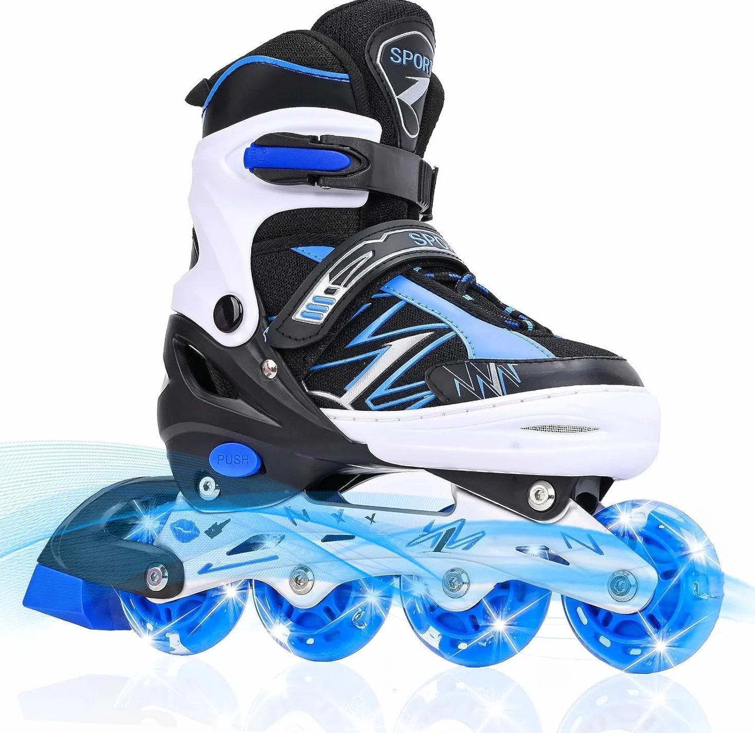 Patines en línea Ajustables para niños con Ruedas de iluminación, Principiantes, Juegos al Aire Libre