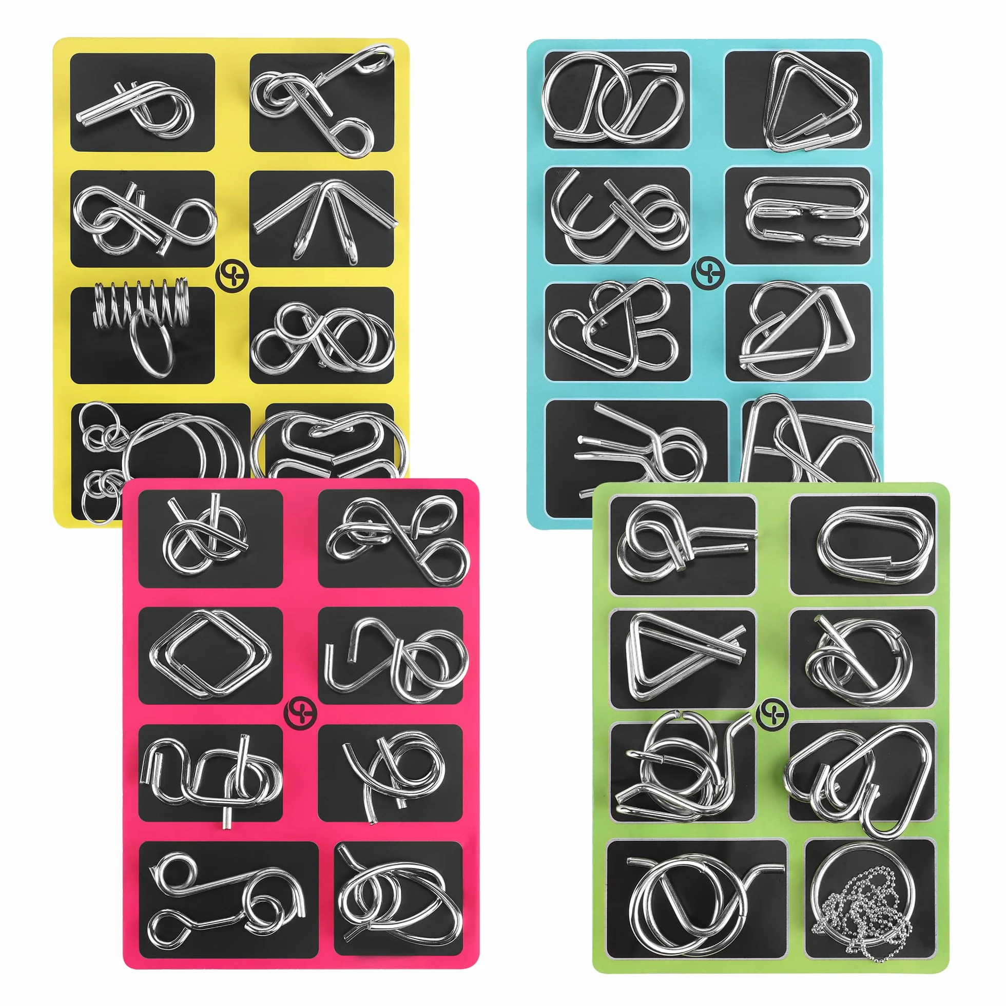 32 Piezas Rompecabezas de Metal Wire Puzzle, Classic Mini IQ Puzzle Mente Juego para Adultos y Niños Juguetes