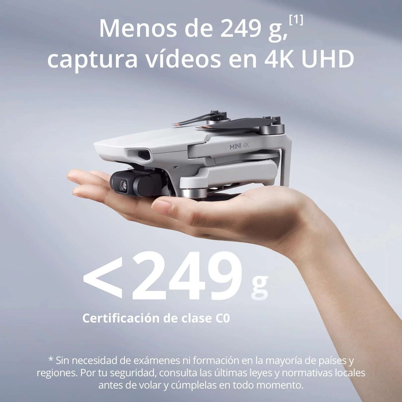 DJI Mini 4K dron cámara 4K UHD 249g estabilización 3 ejes transmisión 10km 2 baterías 62min