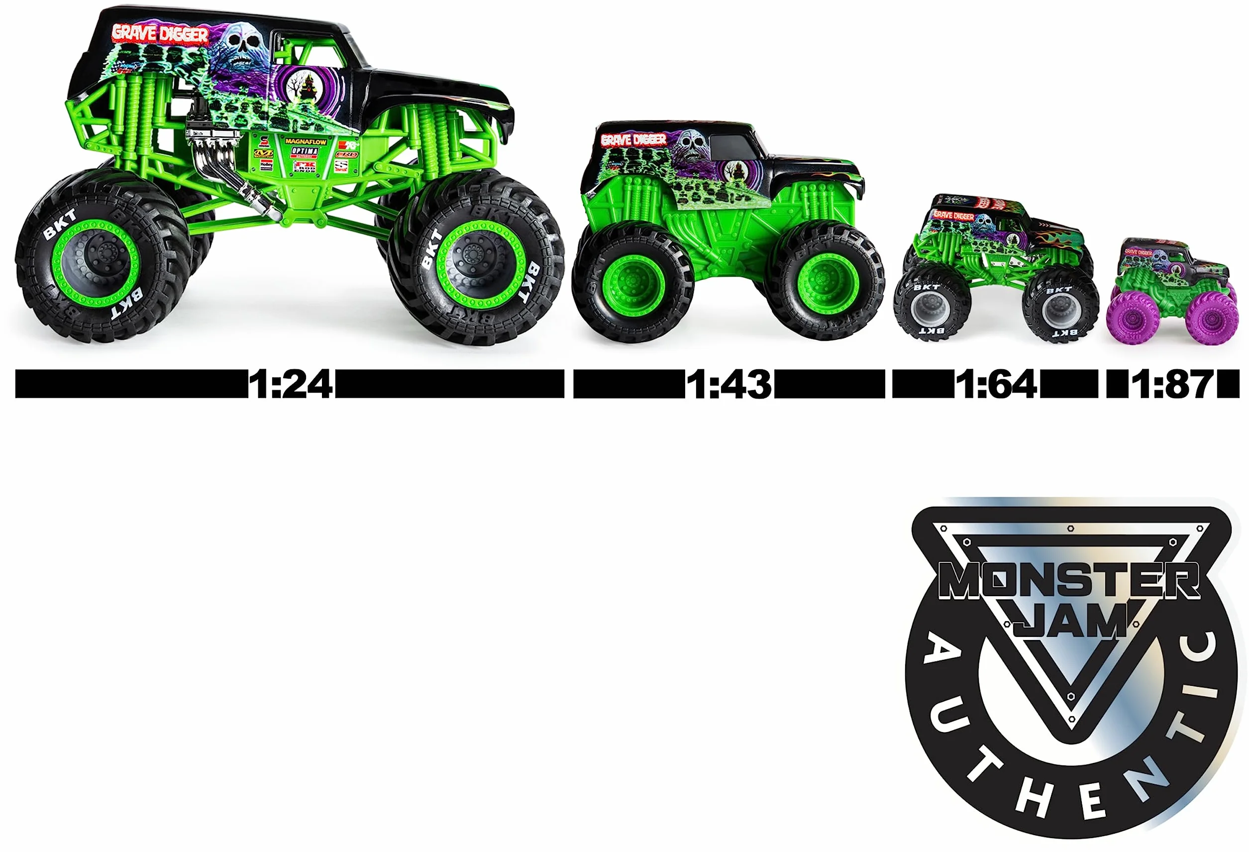 Monster Jam Pack 2 Camiones Metálicos Escala 1:64 Batman Vs. Megalodon Juguetes Niños 3 años+