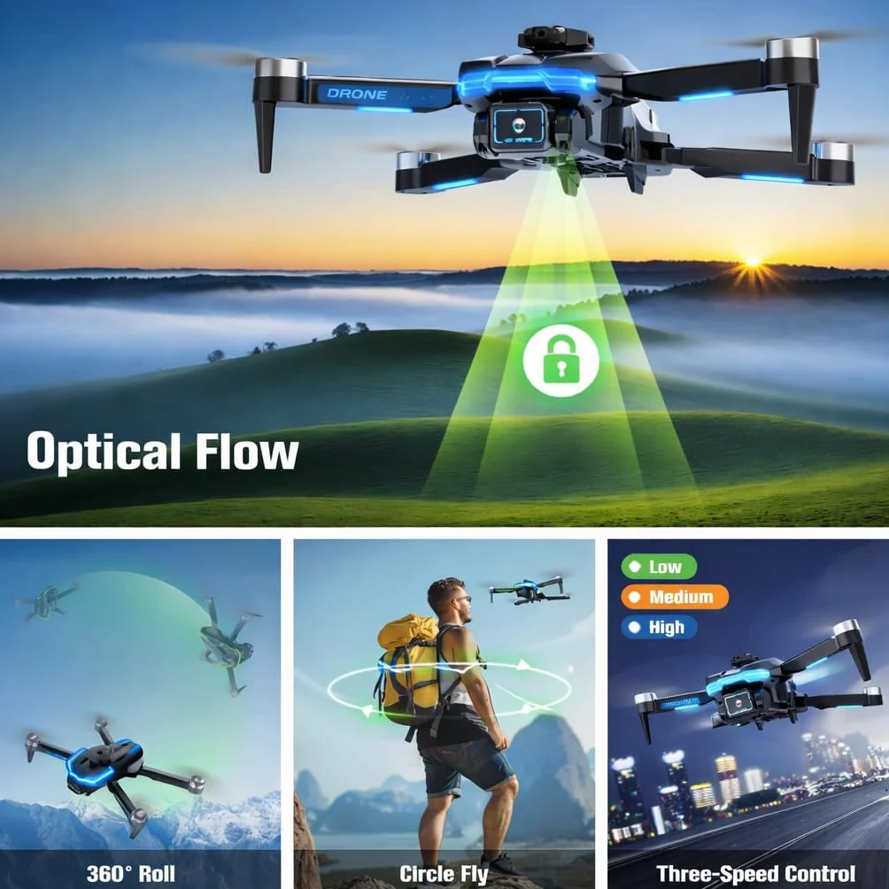 Drones con Camara 1080P Dron para Niños con Motor Brushless Drone FPV con 30min de Vuelo/Altitud Retención RC Quadcopter para Principiantes, Juguetes Regalo para Niños, Menos de 249g (White)