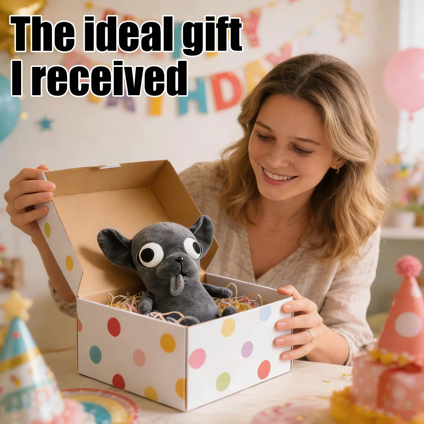 Juguete de Peluche de Chihuahua, 25 cm Muñeco de Peluche Chihuahua, Lindo juguete de peluche para cachorro, Divertido Chihuahua de Ojos Grandes, Chihuahua Plush Toys, Regalos para Niños y Niñas