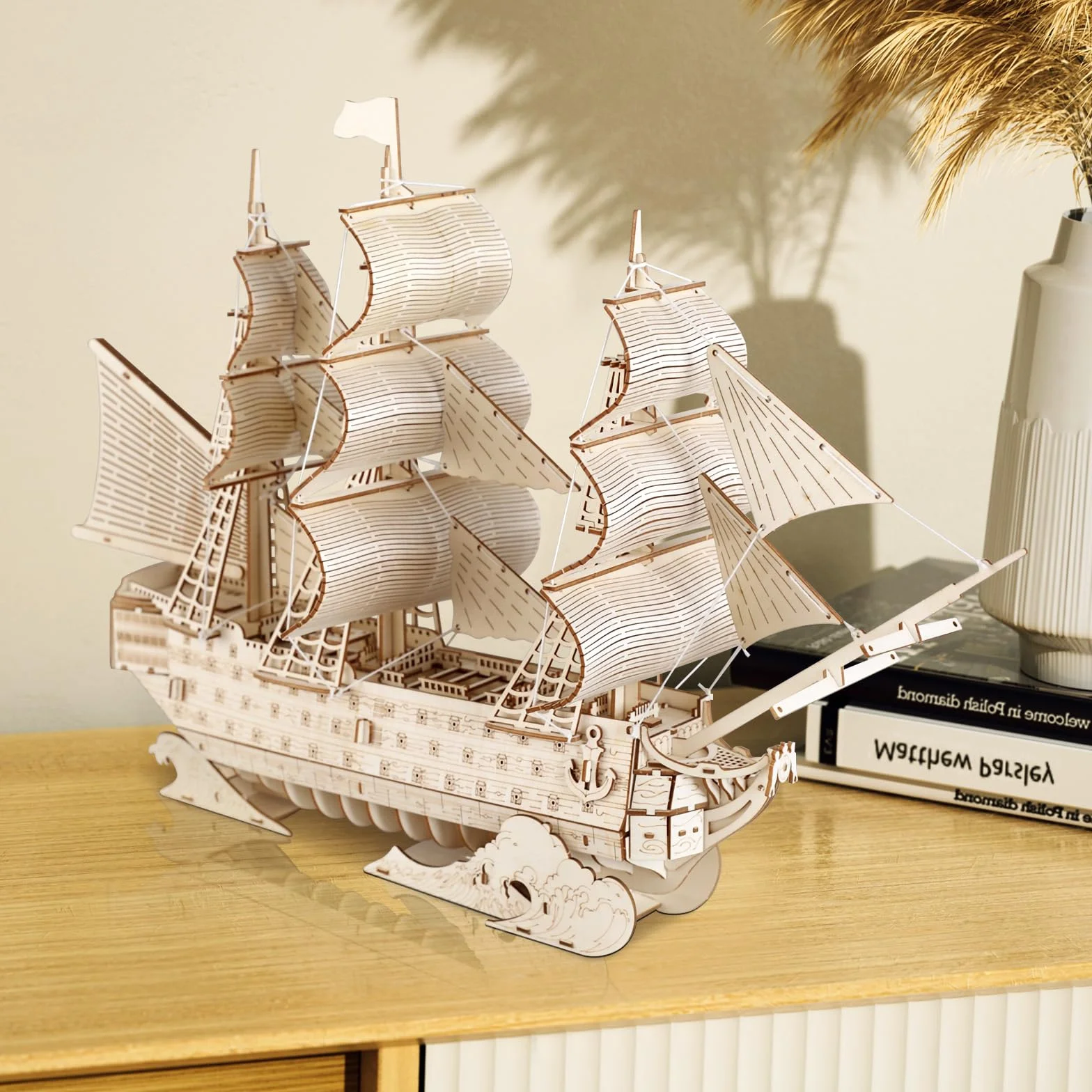 Comfoyar Puzzle 3D Velero, Maquetas Madera para Construir Adultos, DIY Construcciones Madera de Barcos para Montar, Decoracion Hogar y Cumpleaños Navidad DÍa del Padre Regalos para Hombre Mujeres