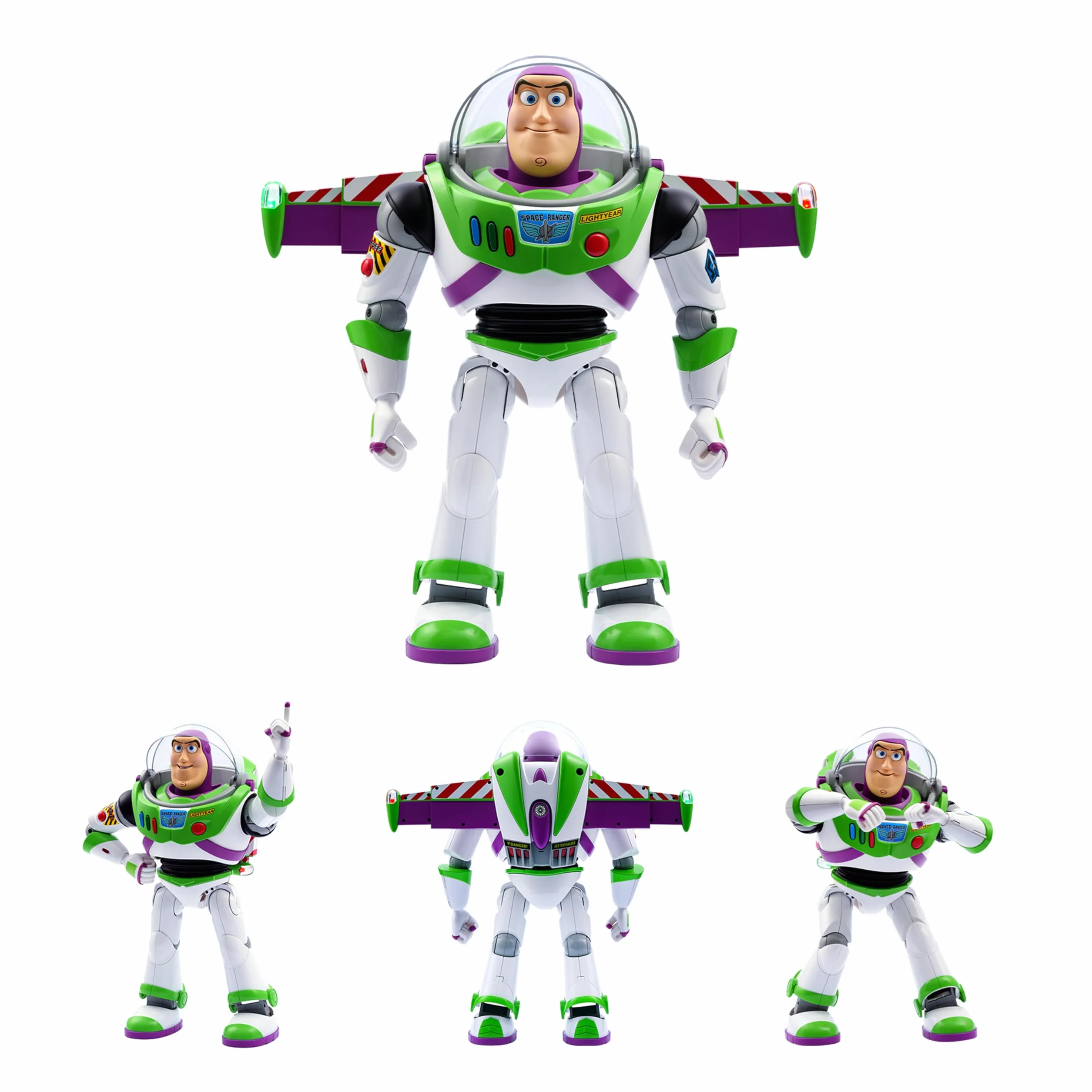 Robosen Robot Interactivo Buzz Lightyear – Control por Voz y App, Movimientos realistas, 200+ Clips de Audio, Modo Mini Teatro, acciones programables, alas Extensibles, láser y Efectos LED