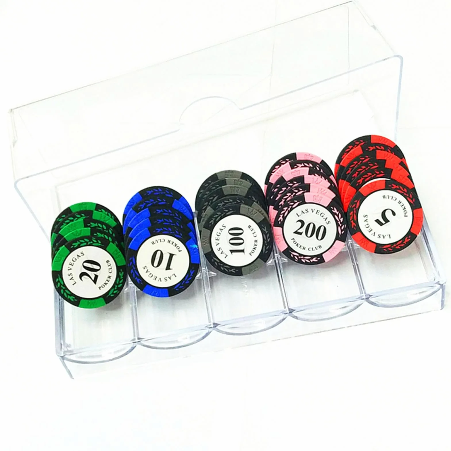 Chip Rack Clear Display Case Clear Tray Container with Lid Poker Chips Box Acryl PokerChips Tray Box Challenge Coin Display Mahjong Chips Storage Poker Chip Storage Box Poker Chips Organizer