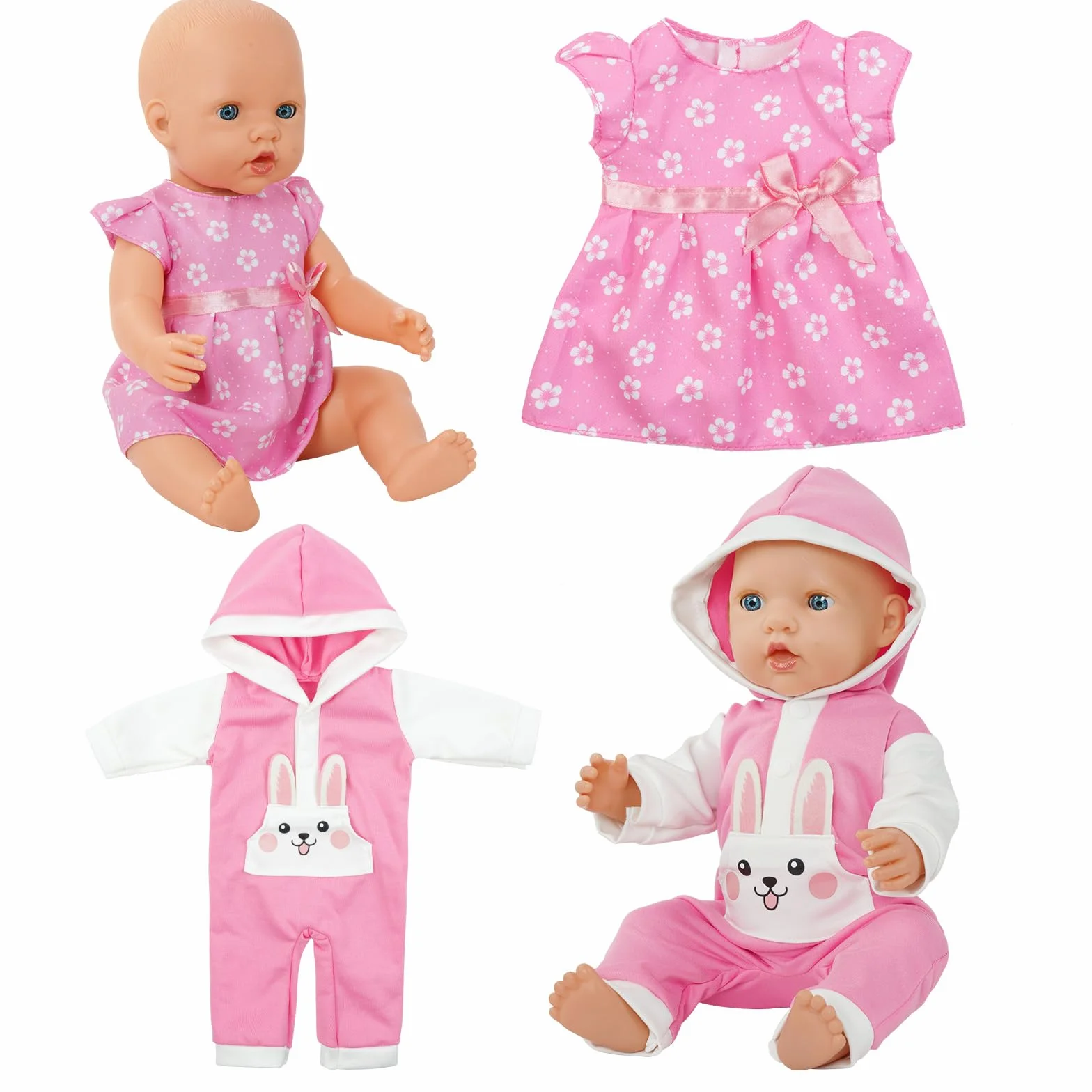 Aolso Ropa para Muñecas Bebé，4pcs Ropa para Muñecos Bebé，Conjunto de Ropa de Muñeca,Juego de Disfraz de Muñeca para Niños y Niñas,Accesorios para Muñeca(no muñecas)