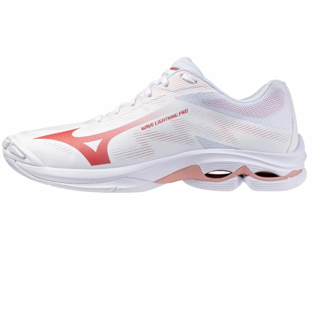 Mizuno Wave Lightning Pro Zapatillas Blancas Rojas Mujer