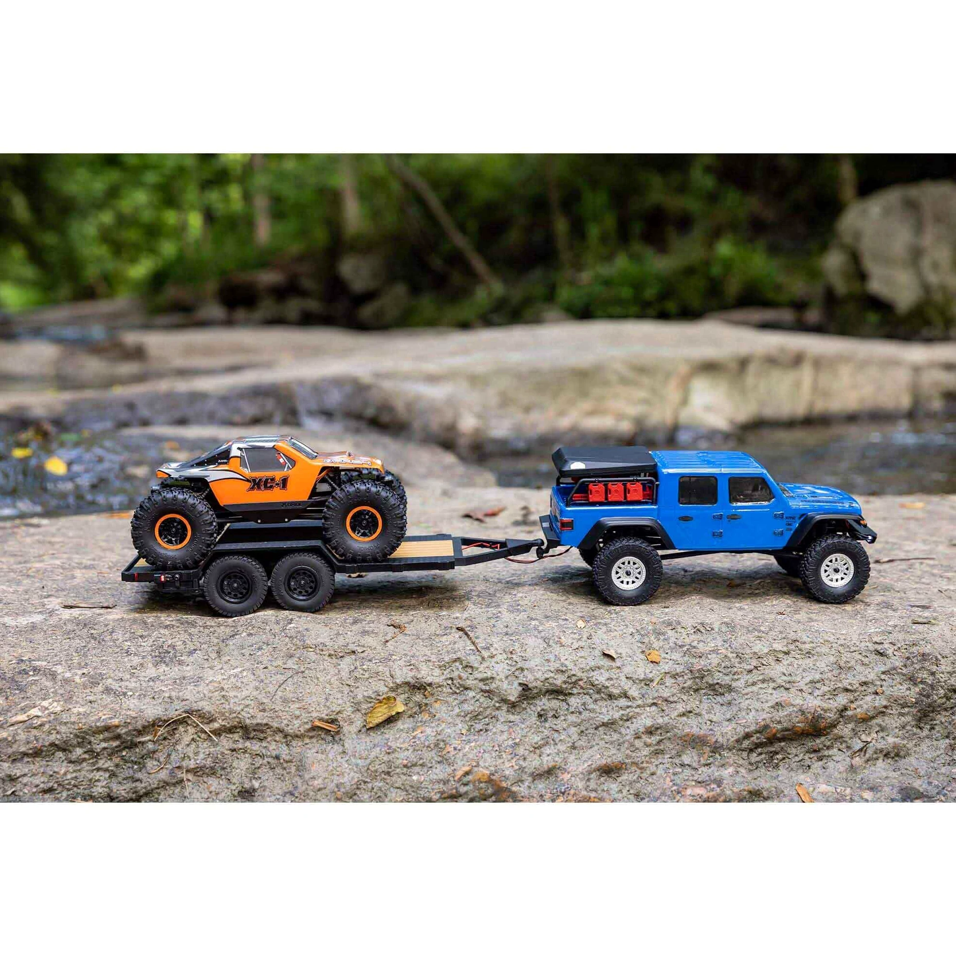 AXIAL SCX24 Remolque de vehículo de Cama Plana con Luces traseras LED: 1/24, AXI0009