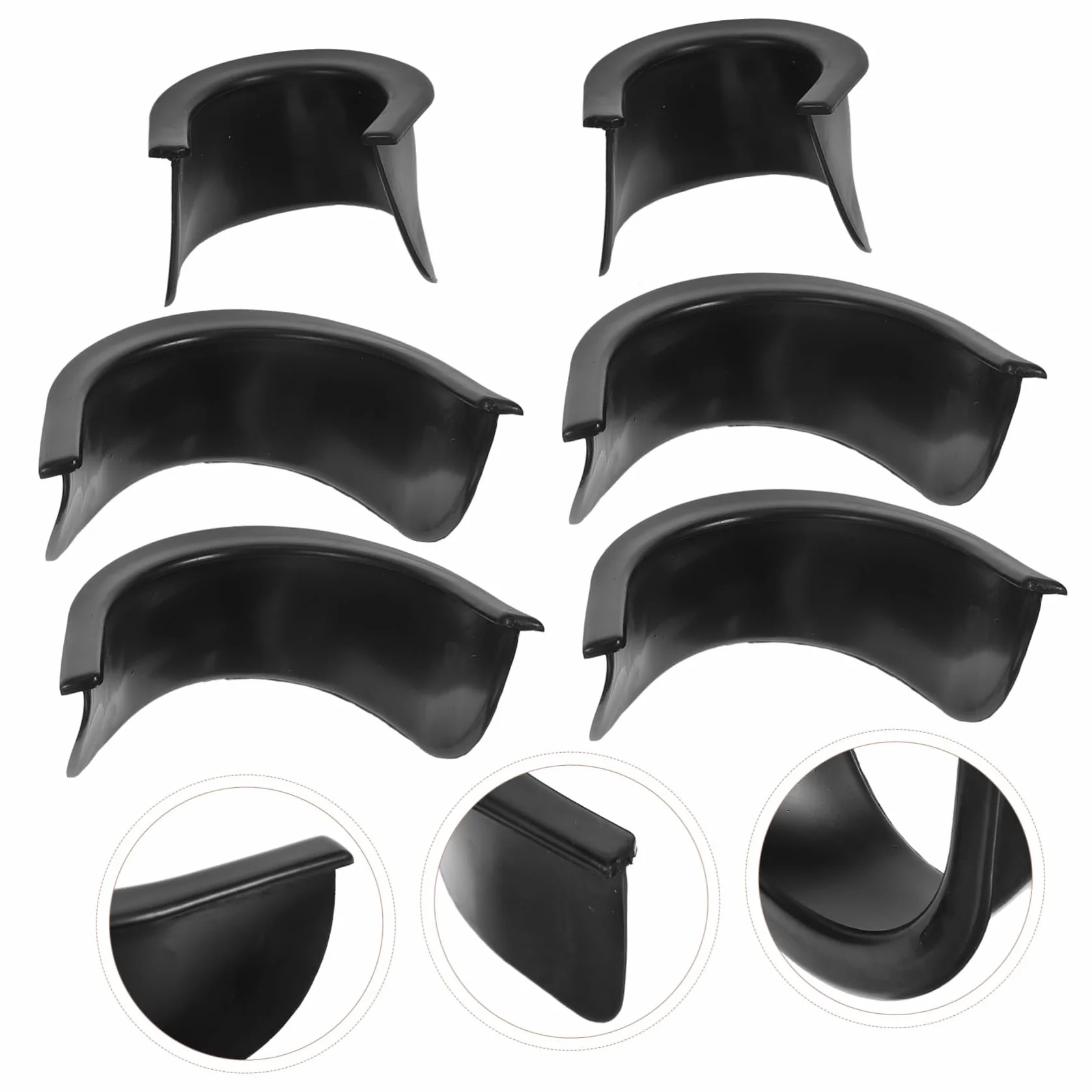 BESTonZON 6 Piezas Forro de Bolsillo de Plástico Negro para Mesa de Billar Protege Troneras Reemplazable
