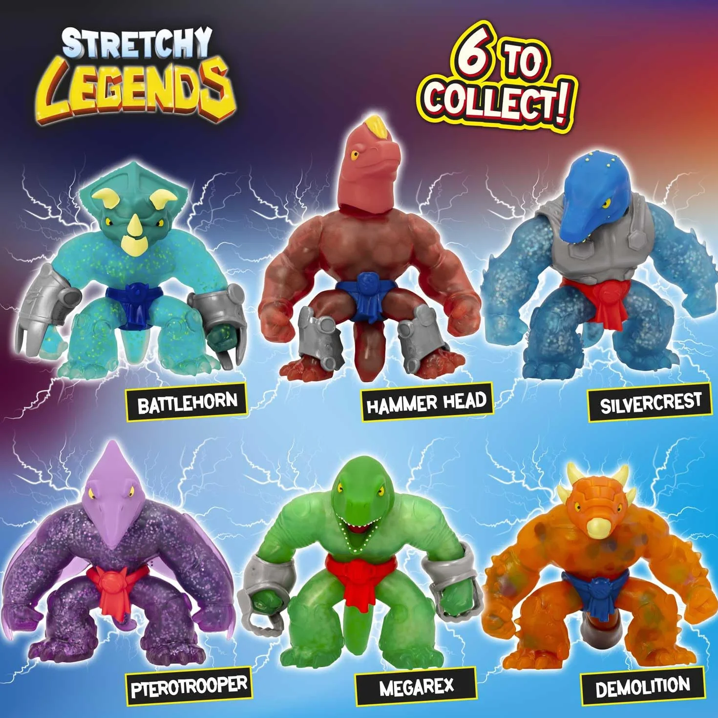 CRAZE Legends Stretchy Megarex - Figuras de acción elásticas para niños, Figuras elásticas de superhéroes para coleccionar con Relleno de moco
