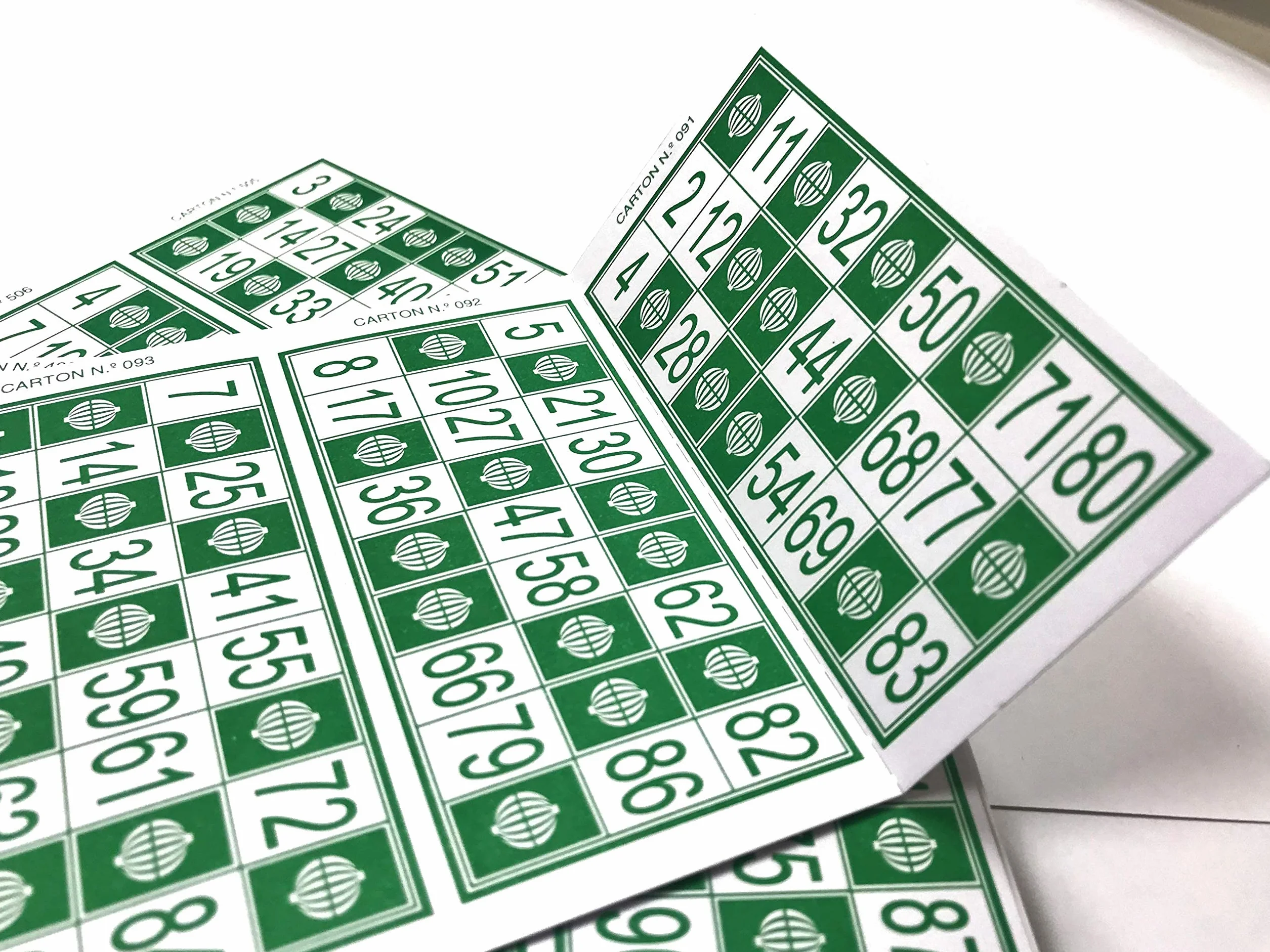 Genérico 600 Cartones para Bingo Tradicional De 90 Bolas (Verde)