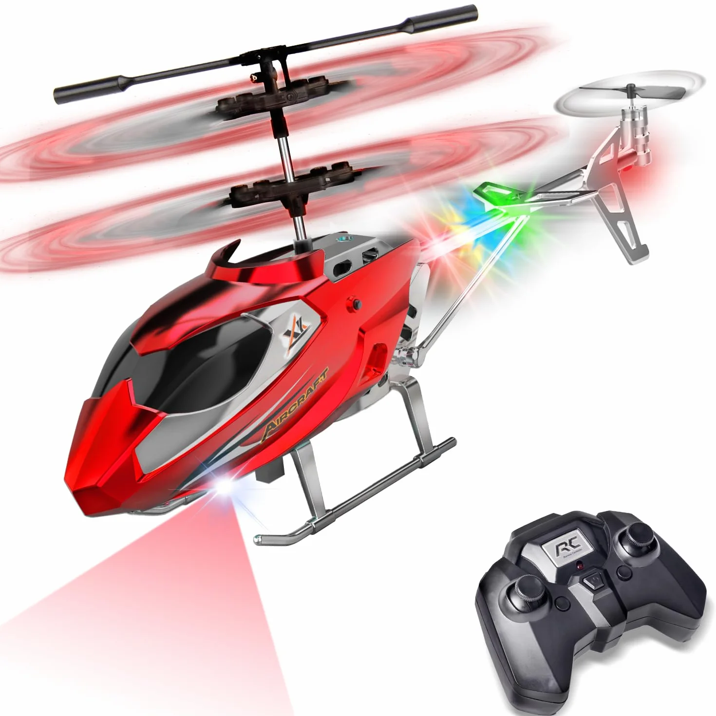 TERRAMUS Helicóptero para niños, helicópteros con giroscopio, Juguete de Interior de avión, Velocidad Alta y Baja, Regalo para niños y Adultos Principiantes