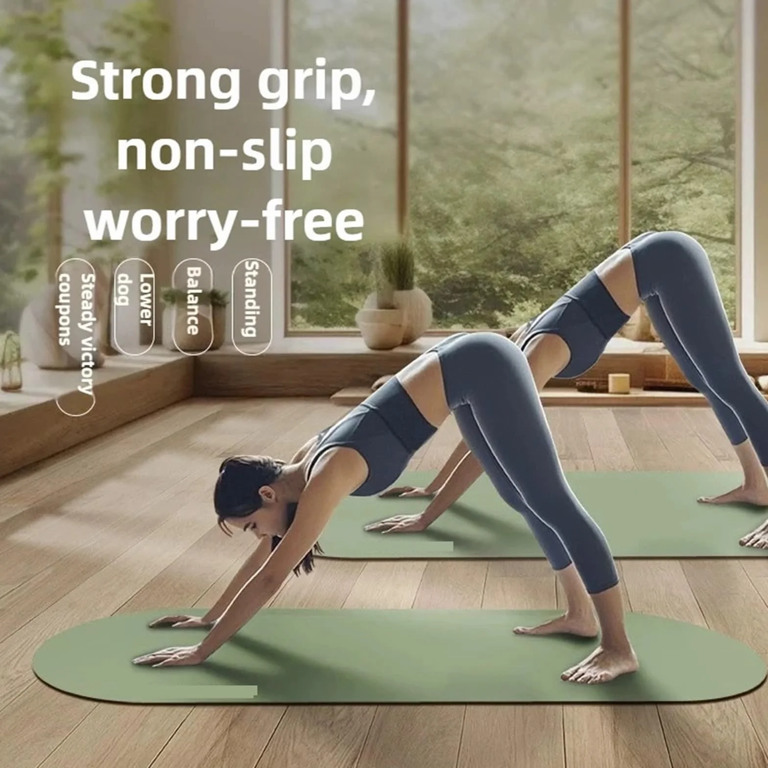 Esterilla de Yoga Antideslizante de Goma para Pilates, Fitness, Verde Esmeralda