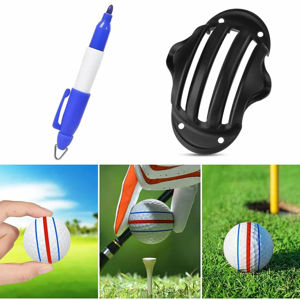 RiToEasysports Marcador de Pelota de Golf 12 Piezas Kit de Alineación Plantilla de Revestimiento