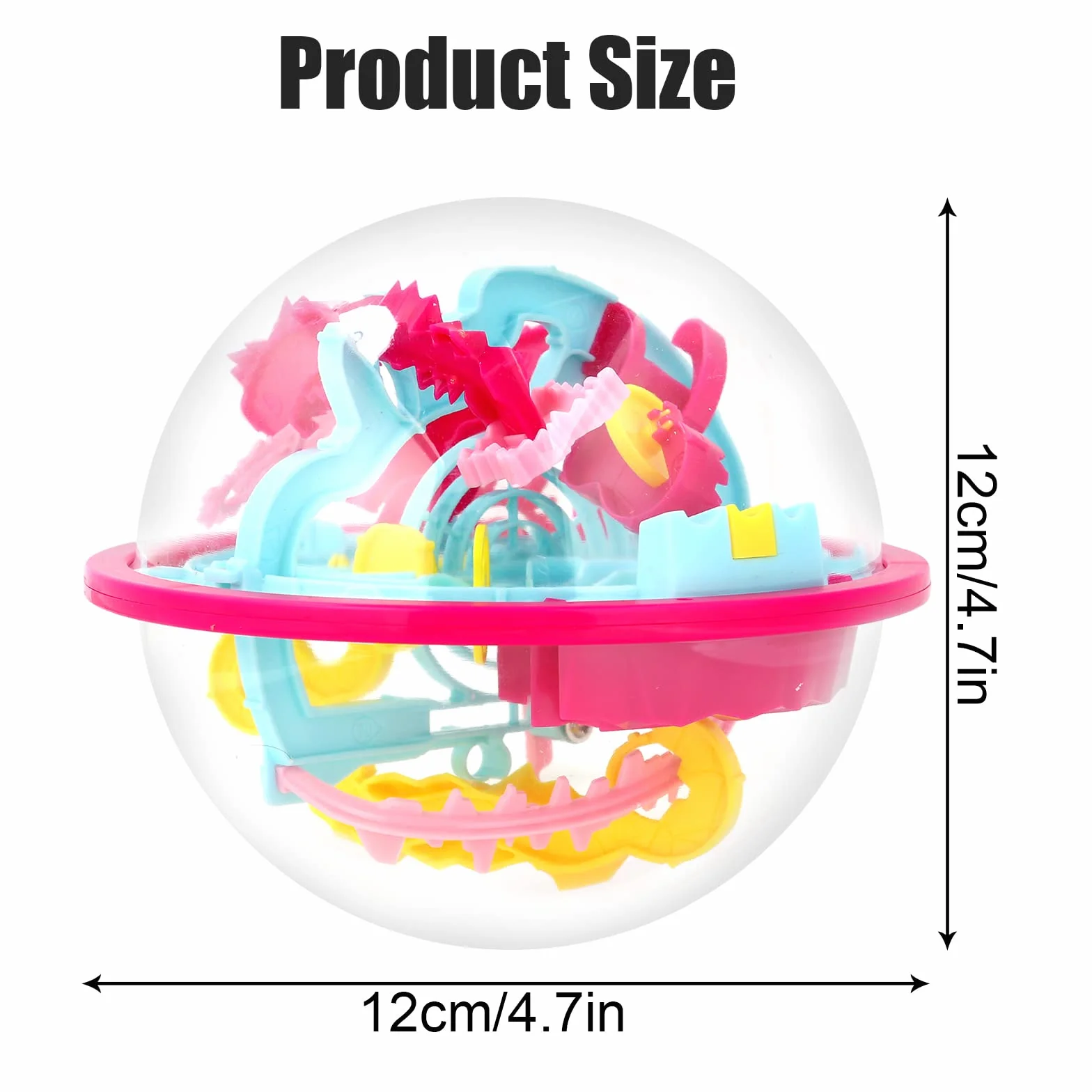 3D Bola Laberinto, Laberinto de Bolas, Laberinto 3D Pelota Puzzle Juguetes, Bola de Rompecabezas, Laberinto Juguetes esféricos, Adecuado para niños, Adultos, como Regalo de cumpleaños (A)