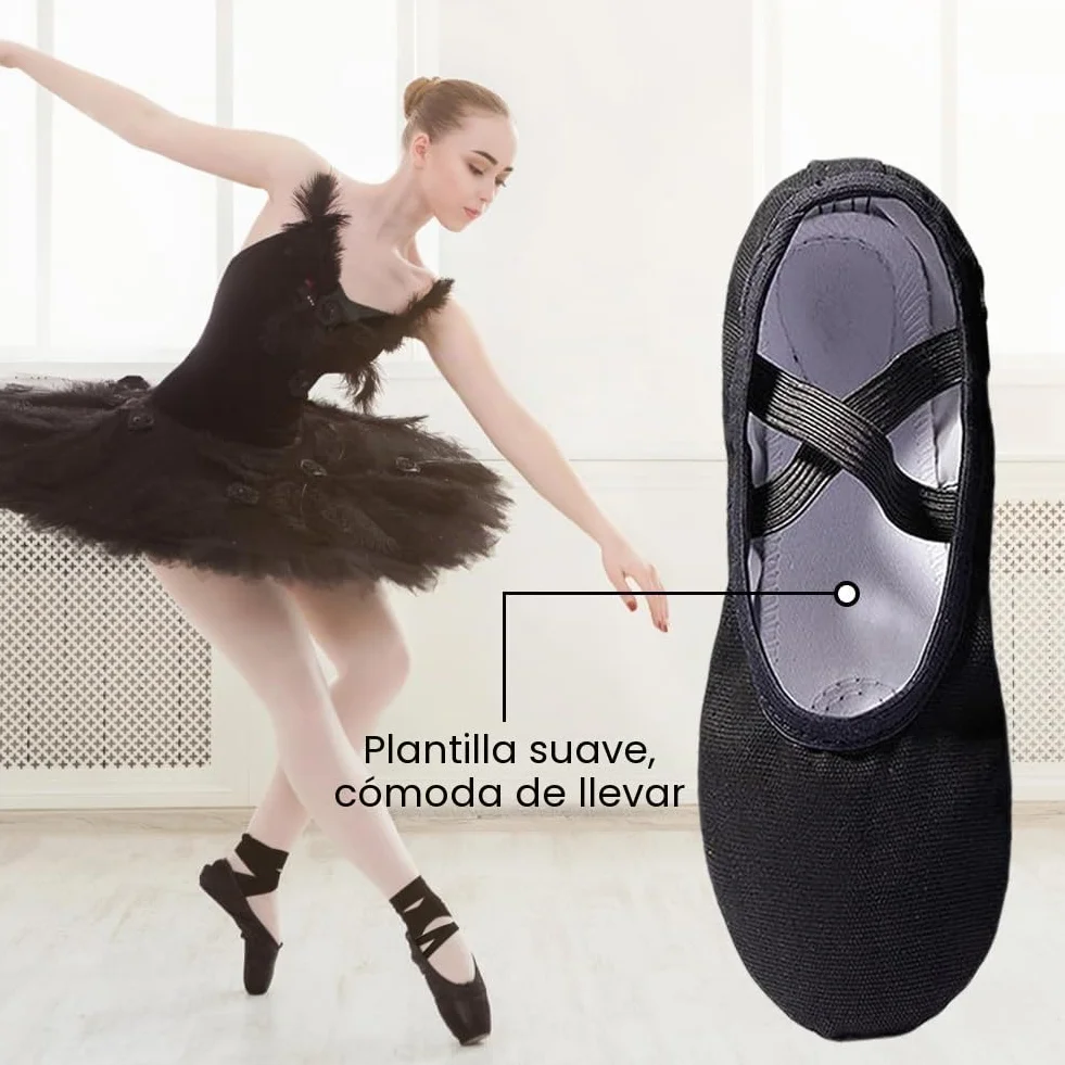 Flintronic Zapatillas de Ballet Suela Partida Cuero, Transpirable Zapatos de Danza para Niña y Mujer