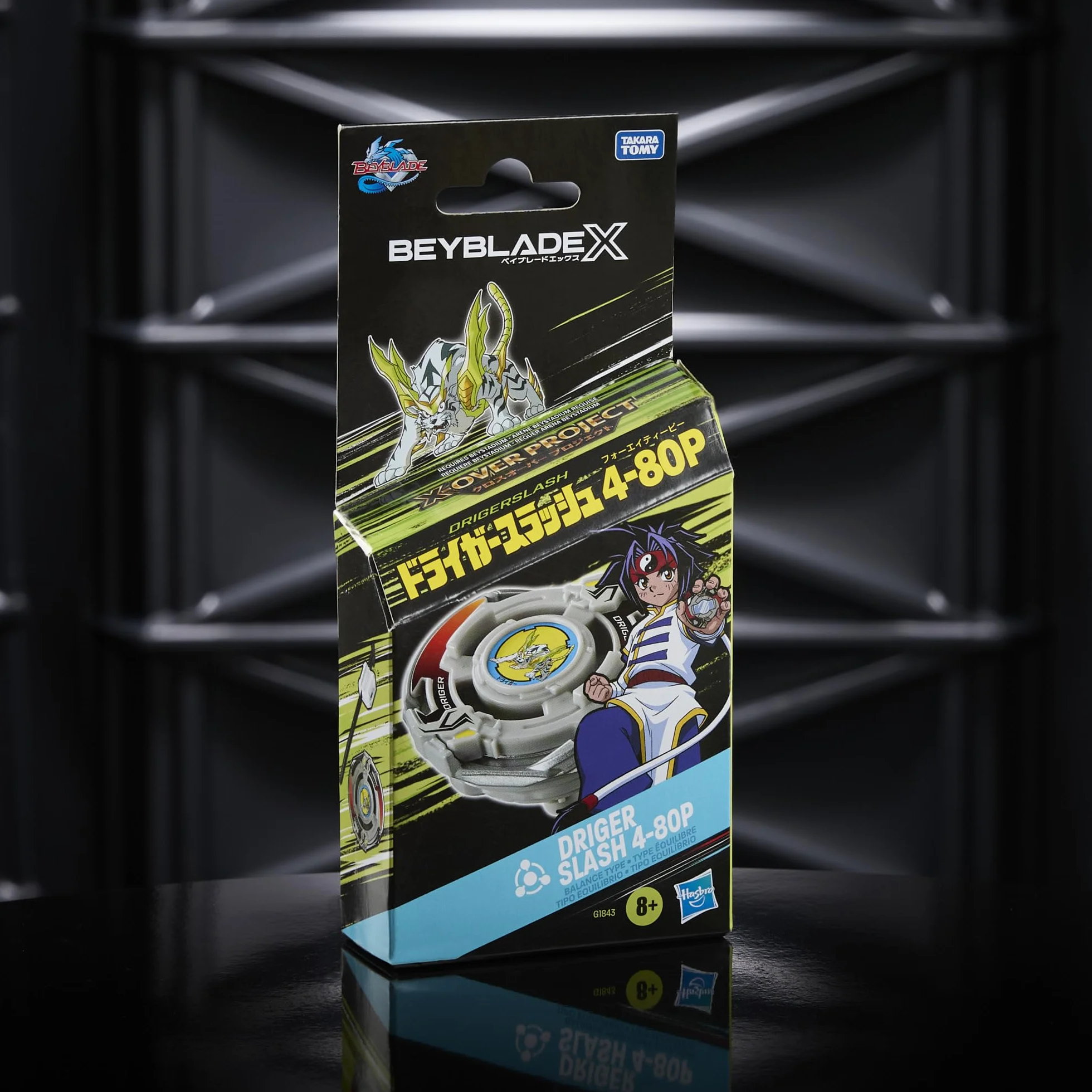 Beyblade X X-Over Project Driger Slash 4-80P Kit Inicial con Top y Lanzador