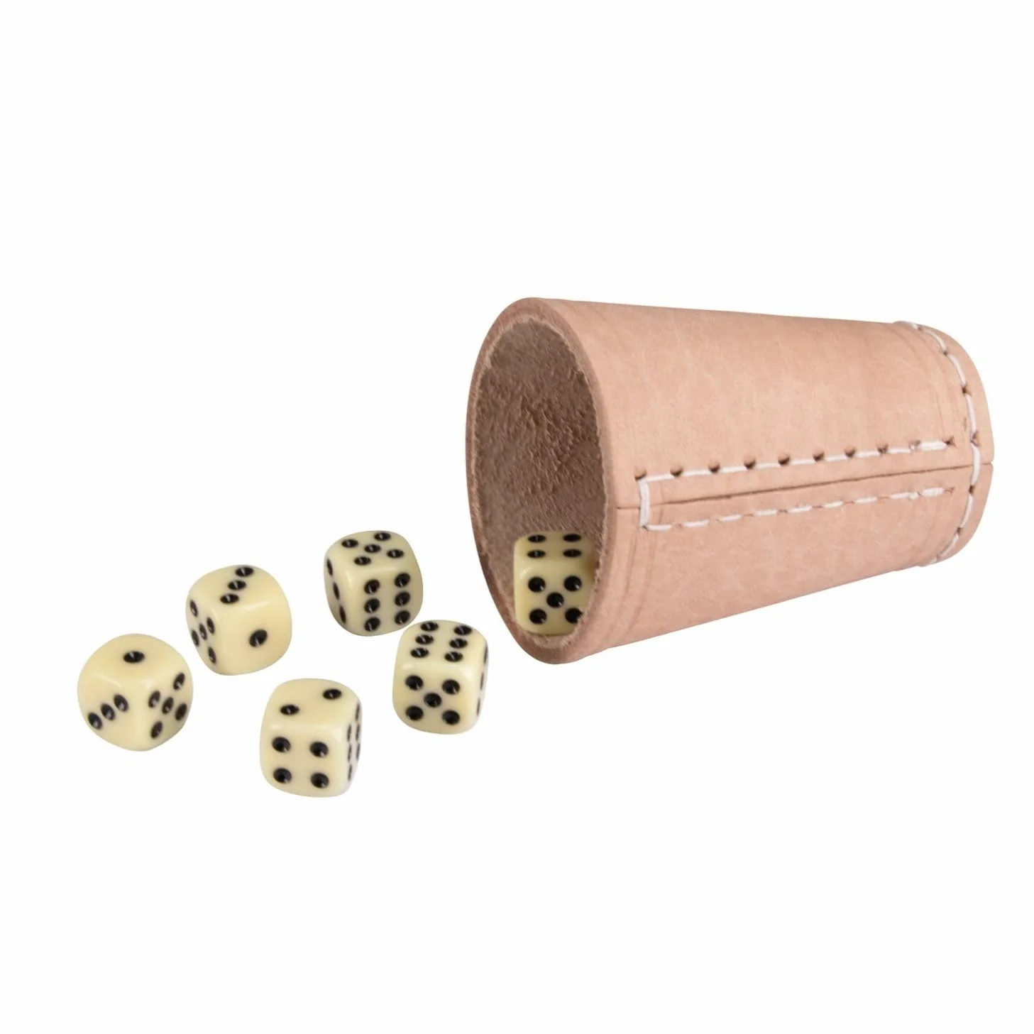 GICO Cubilete Jugete Juego de Dados de Cuero con 6 Dados 6 Caras - 5902