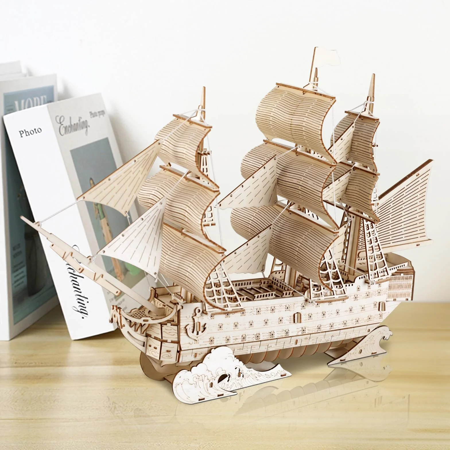 Comfoyar Puzzle 3D Velero, Maquetas Madera para Construir Adultos, DIY Construcciones Madera de Barcos para Montar, Decoracion Hogar y Cumpleaños Navidad DÍa del Padre Regalos para Hombre Mujeres