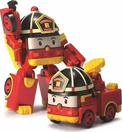 Exost Robocar Poli - Figura transformable Roy - Robot o Coche - 10 cm - Juego Infantil (4891813542087)