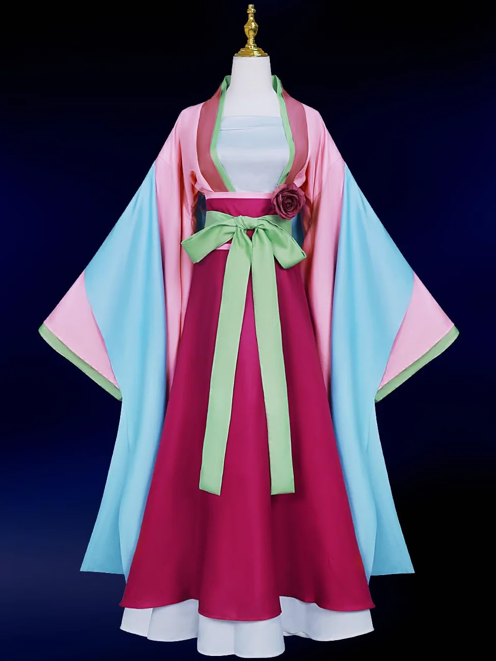 Disfraz de anime Maomao para mujer, falda kimono para fiesta, talla S (rosa, talla S)