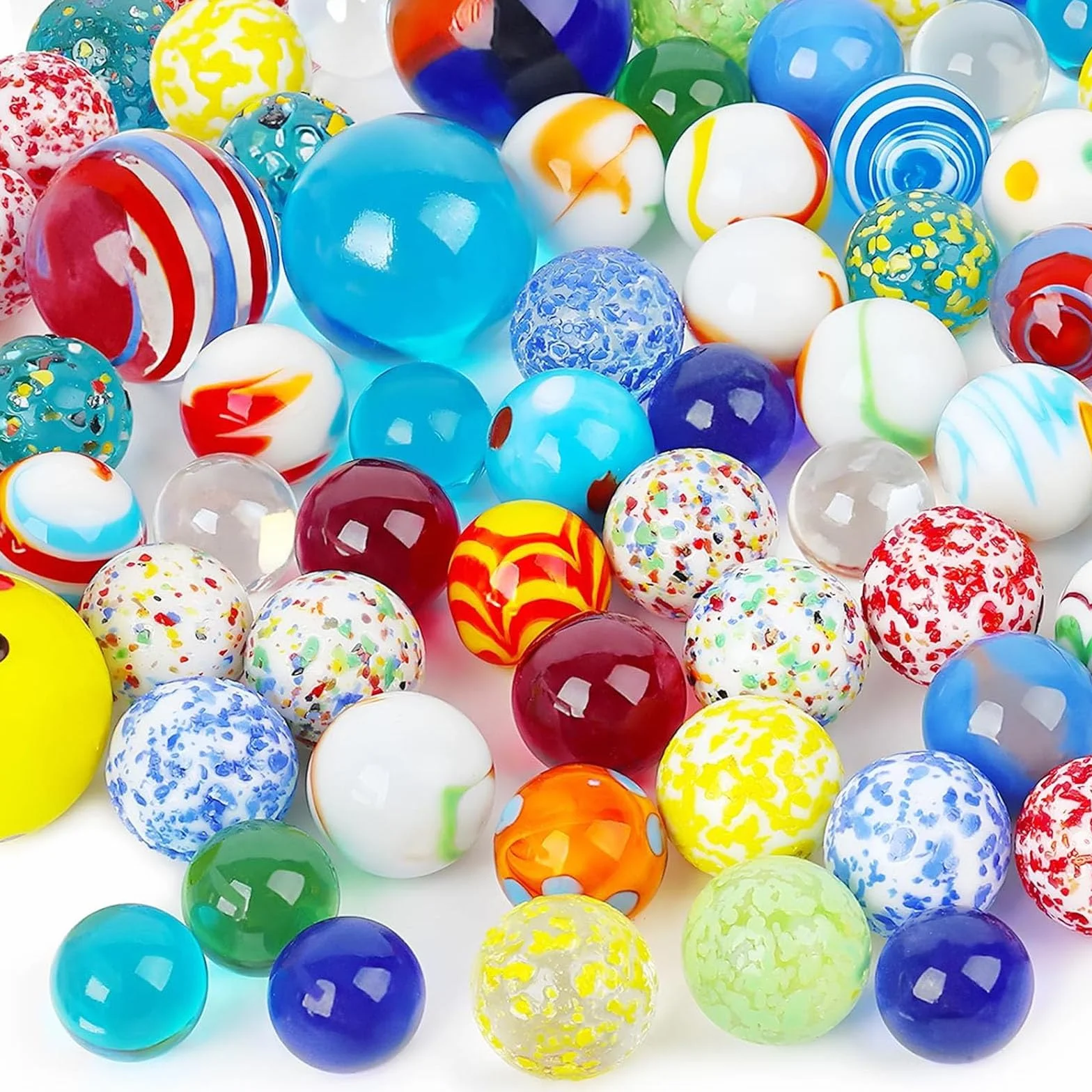 HAKACC 85 Canicas de Cristal Coloridas en Lata de Hojalata - Juego de Canicas para Niños y Decoración de Plantas