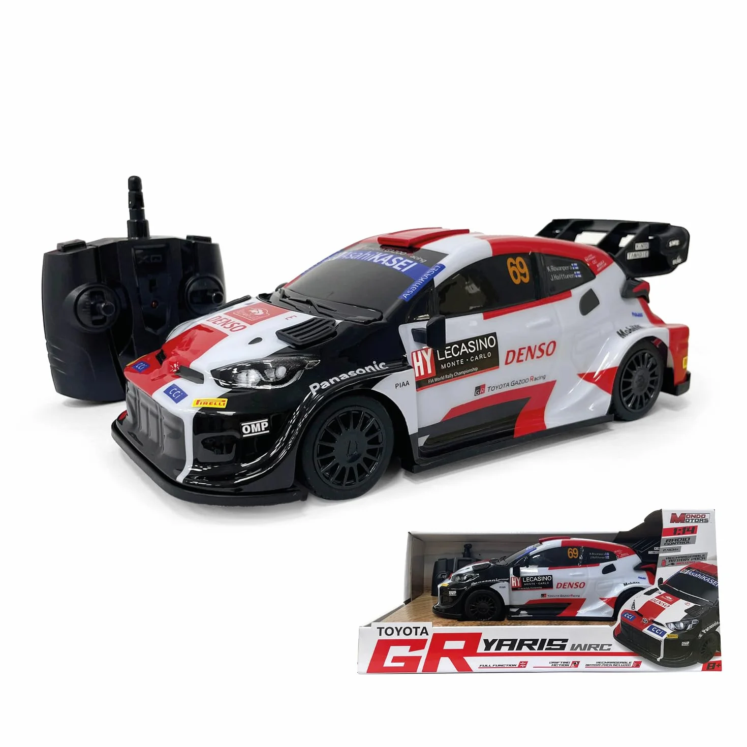 Mondo Motors Toyota GR Yaris WRC, Modelo a Escala 1:14, baterías Recargables Incluidas, Coche de Juguete 63860