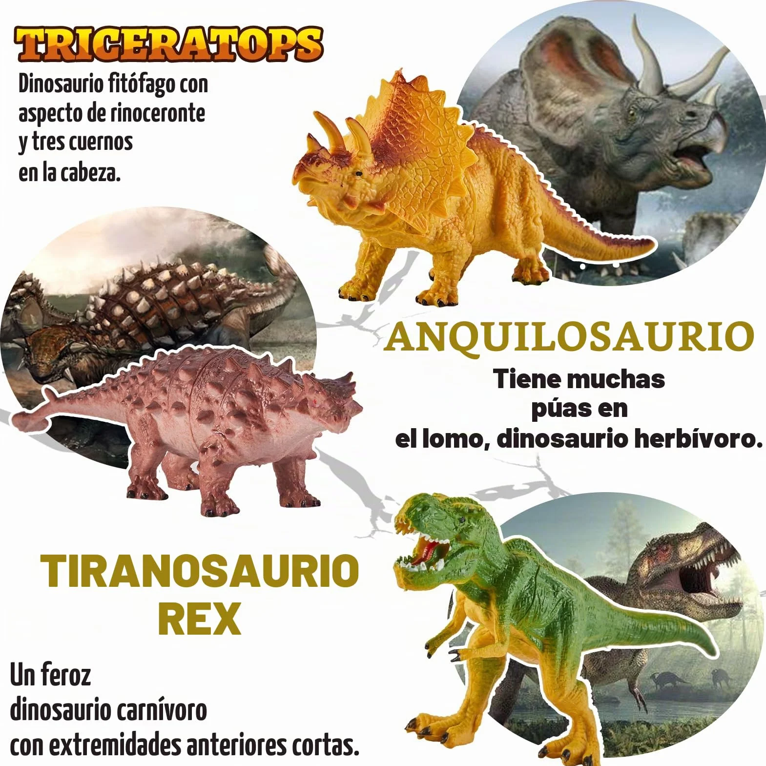 TOEY PLAY Dinosaurios Juguetes Niños 3 Años, 12 Piezas Grandes Figuras Dinosaurios con Tiranosaurio Rex, Educativas Regalo