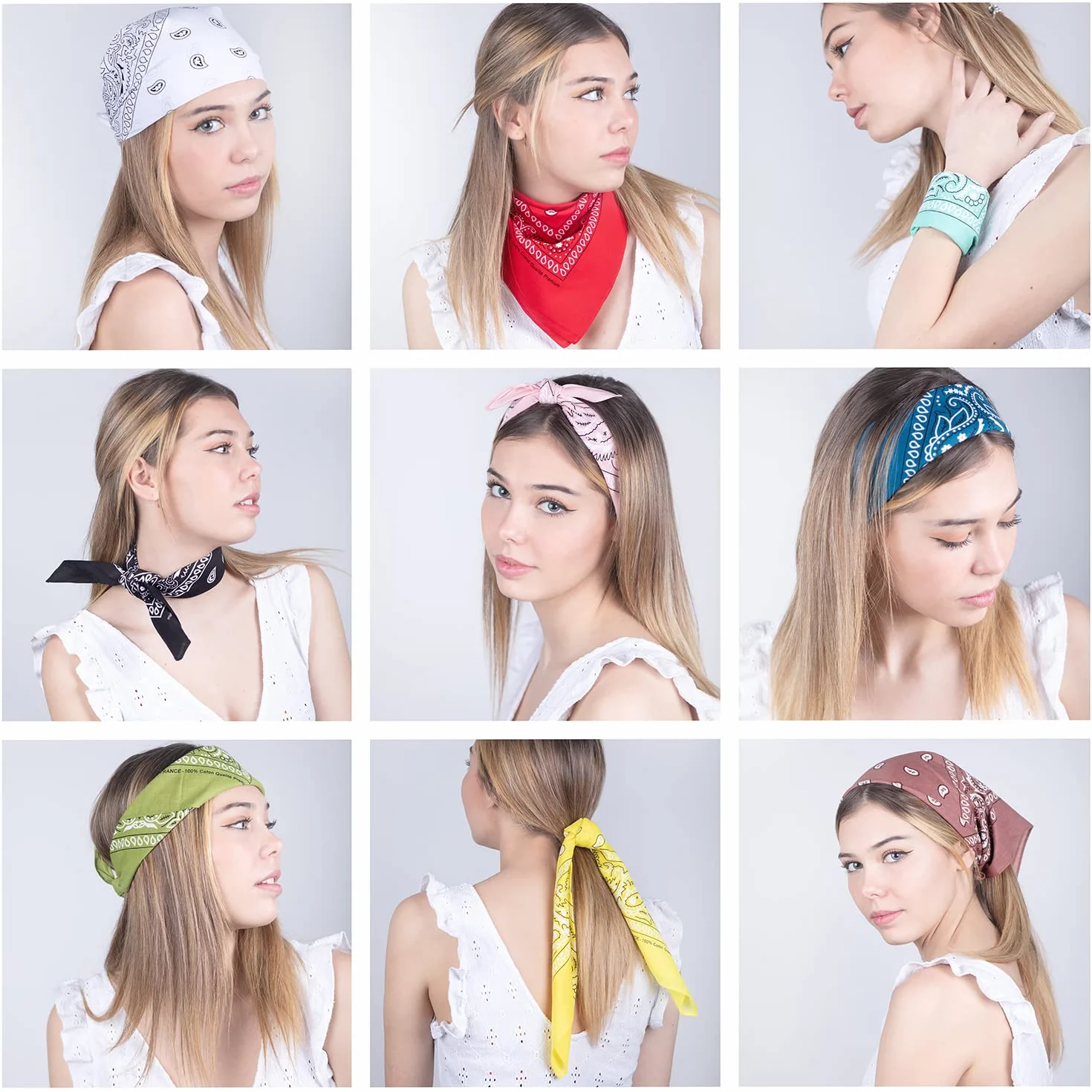 EL BANDANA Estampado Paisley 100% Algodón 20 Colores