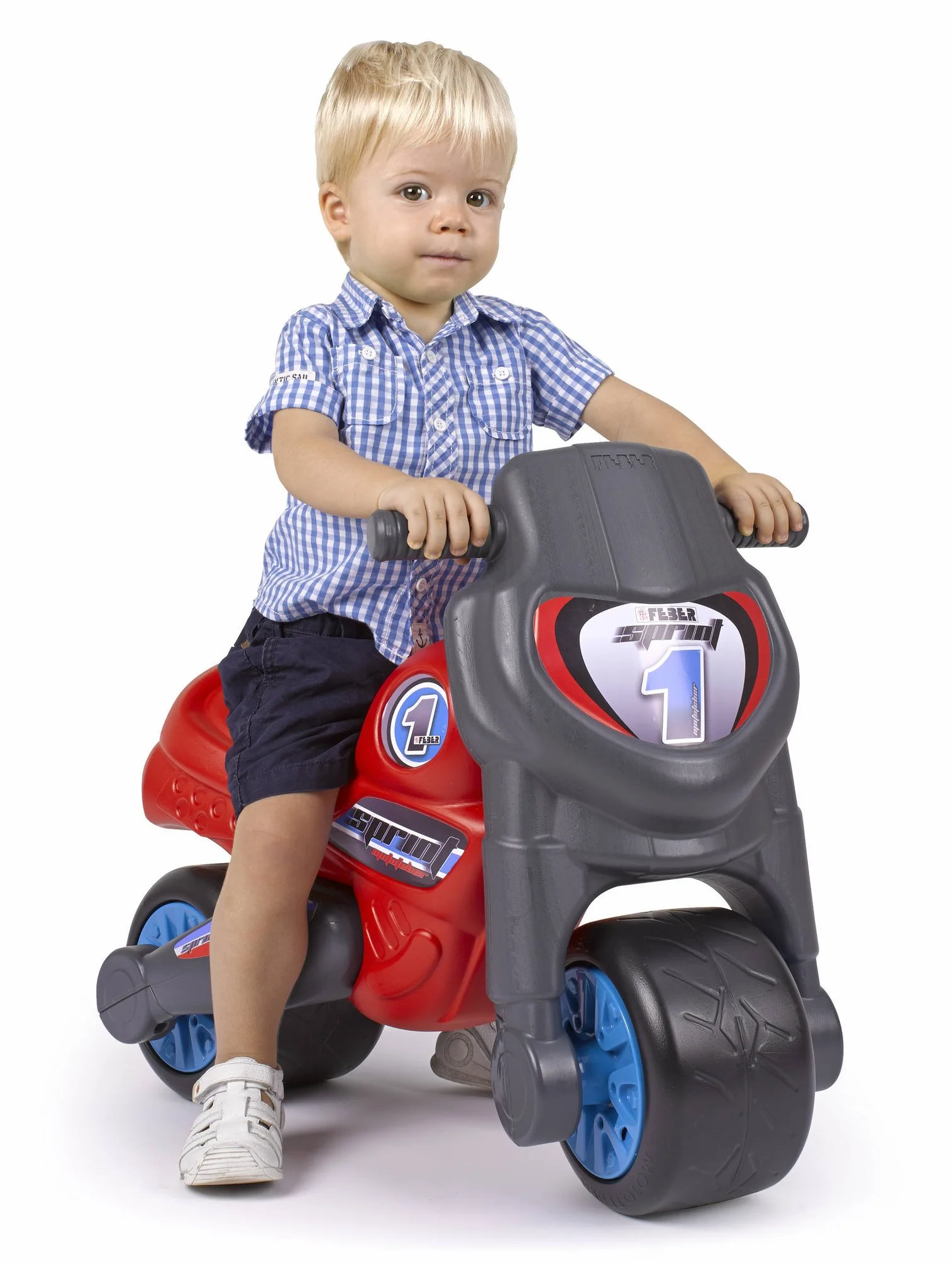 Motofeber 1 Sprint Red, Correpasillo de Color Rojo con Casco y Ruedas Anchas para Estabilidad y Protección, Uso Dentro o Fuera de Casa, para Niño o Niña de 3 a 5 años, Famosa (800009165)