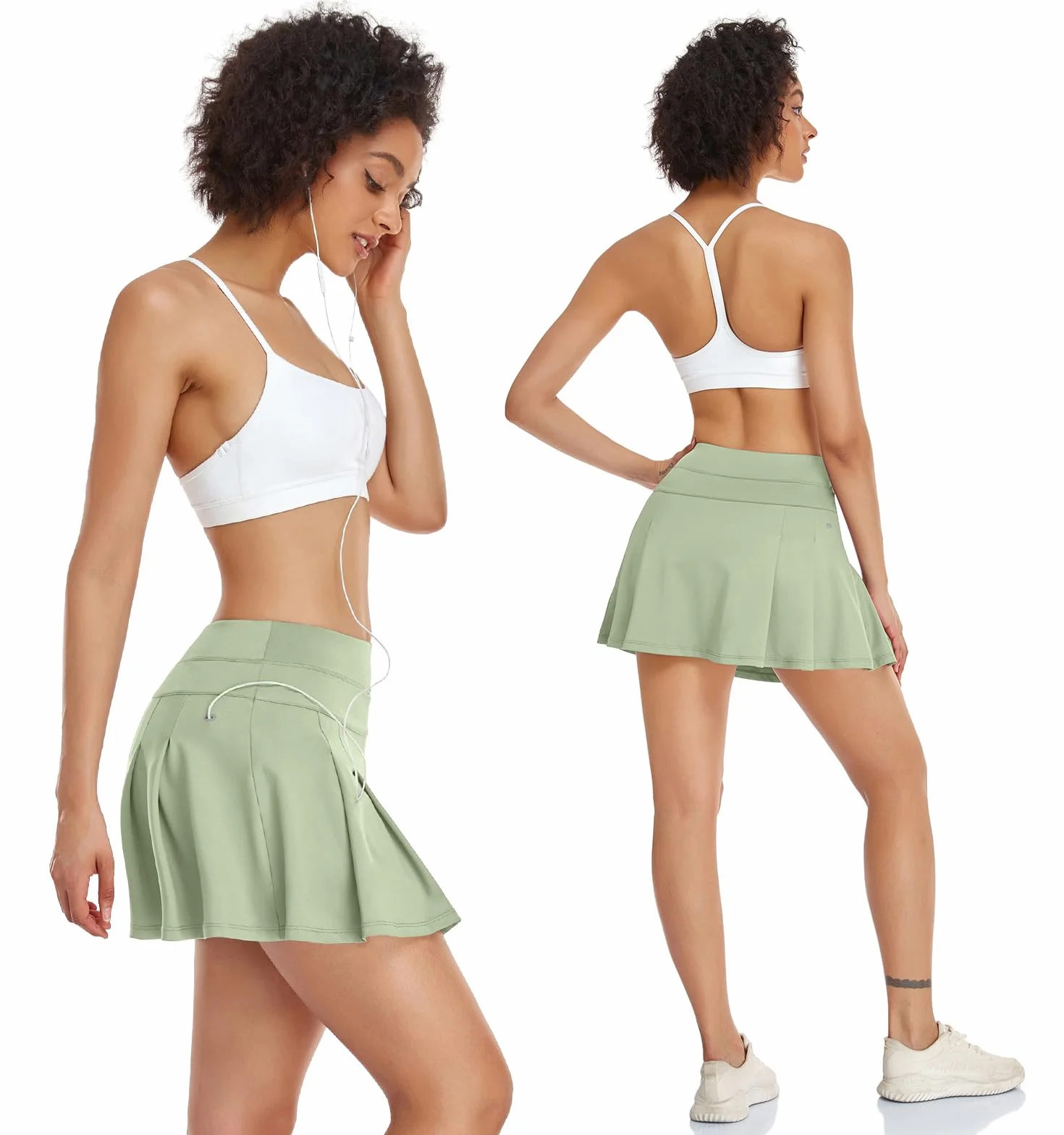 VUTRU Falda de Tenis para Mujer de Cintura Alta con Bolsillos y Pantalón Interior