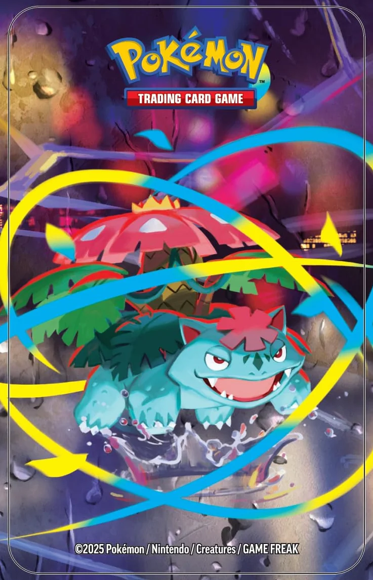 Pokémon: Minilata Megahéroes de Mega-Venusaur de JCC Pokémon (1 Pegatina, 1 Tarjeta ilustrada y 2 Sobres de Mejora)
