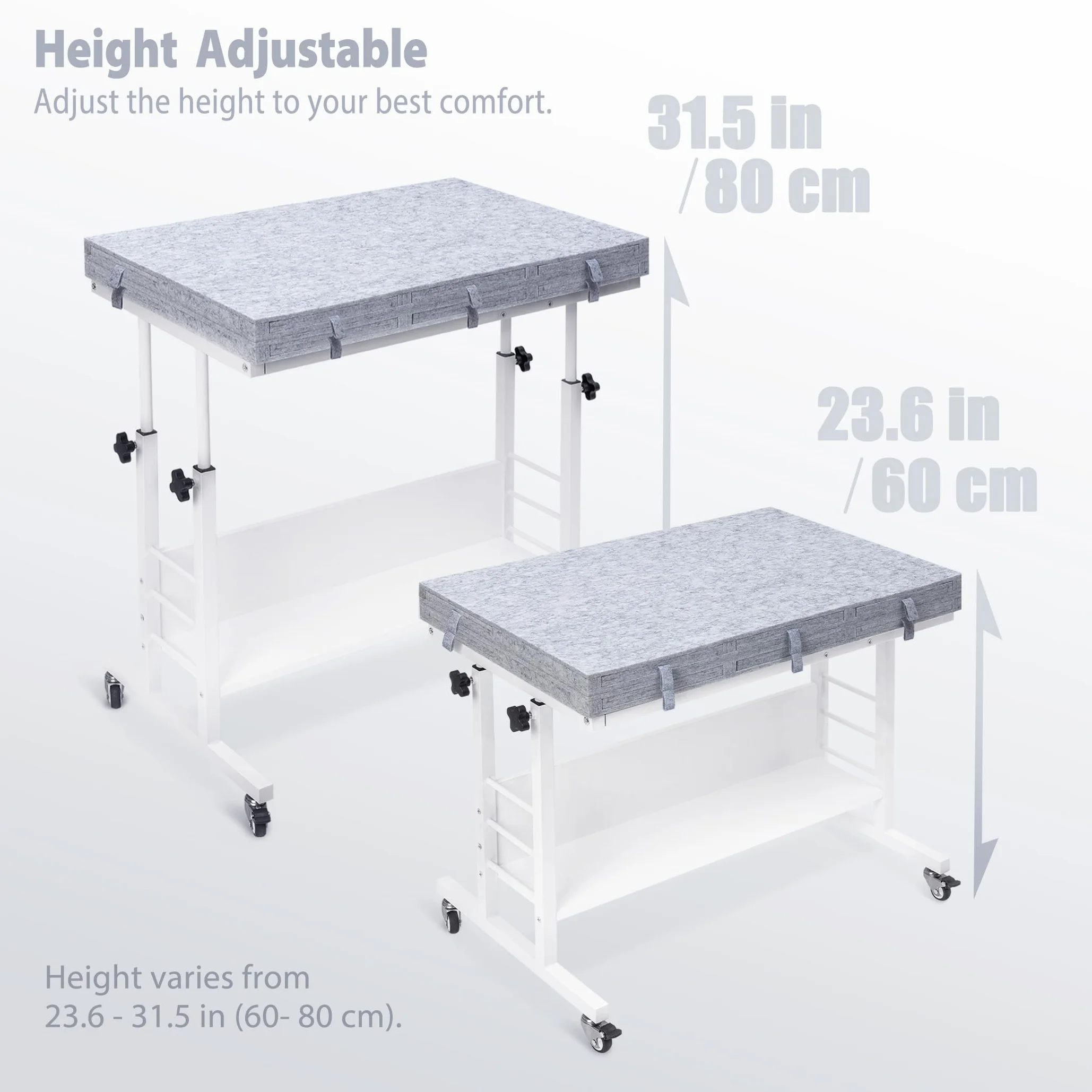 Tektalk Rompecabezas de Fieltro Plegable de 2000 Piezas con Ajuste de Altura, Mesa de Rompecabezas con 2 Cubiertas de Fieltro y 8 bandejas de clasificación/cajones, Caballete con Patas, Cerrado con 4