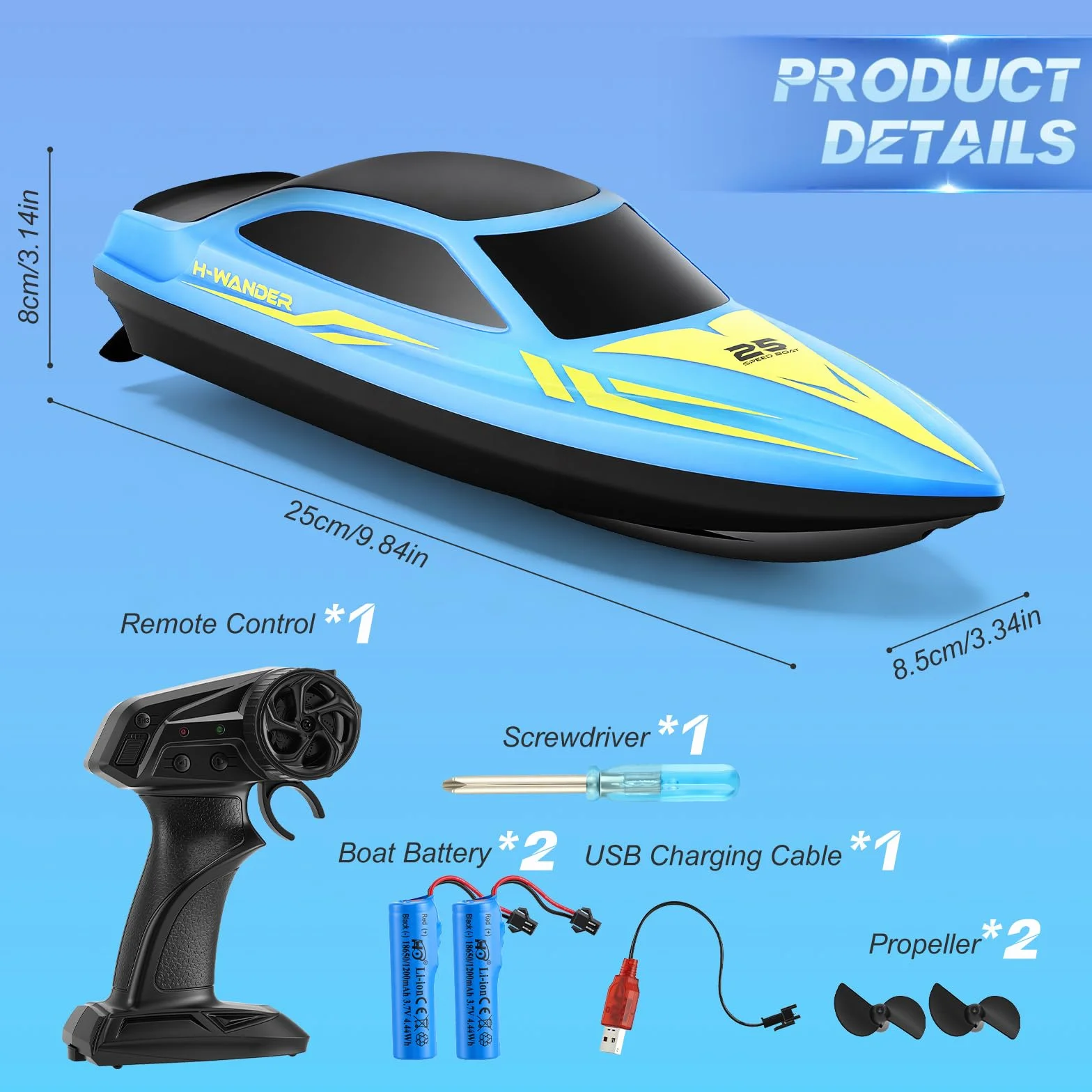 Paquete de 2 botes teledirigidos con luz LED y 2 baterías, 24 km/h, barcos de carreras de 2,4 GHz para piscinas y lagos, juguetes de agua de verano, regalo para niños de 8 a 12 años para piscinas y