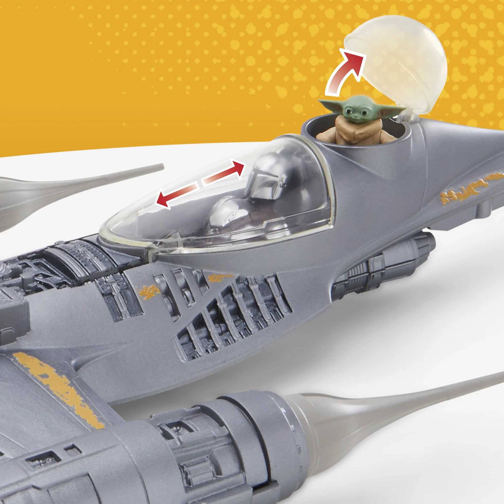 Star Wars Epic Hero Series The Mandalorian's N-1 Starfighter - Figuras de Acción Juguetes para el Juego de rol, Nave Estelar con Mandaloriano y Grogu (Baby Yoda)